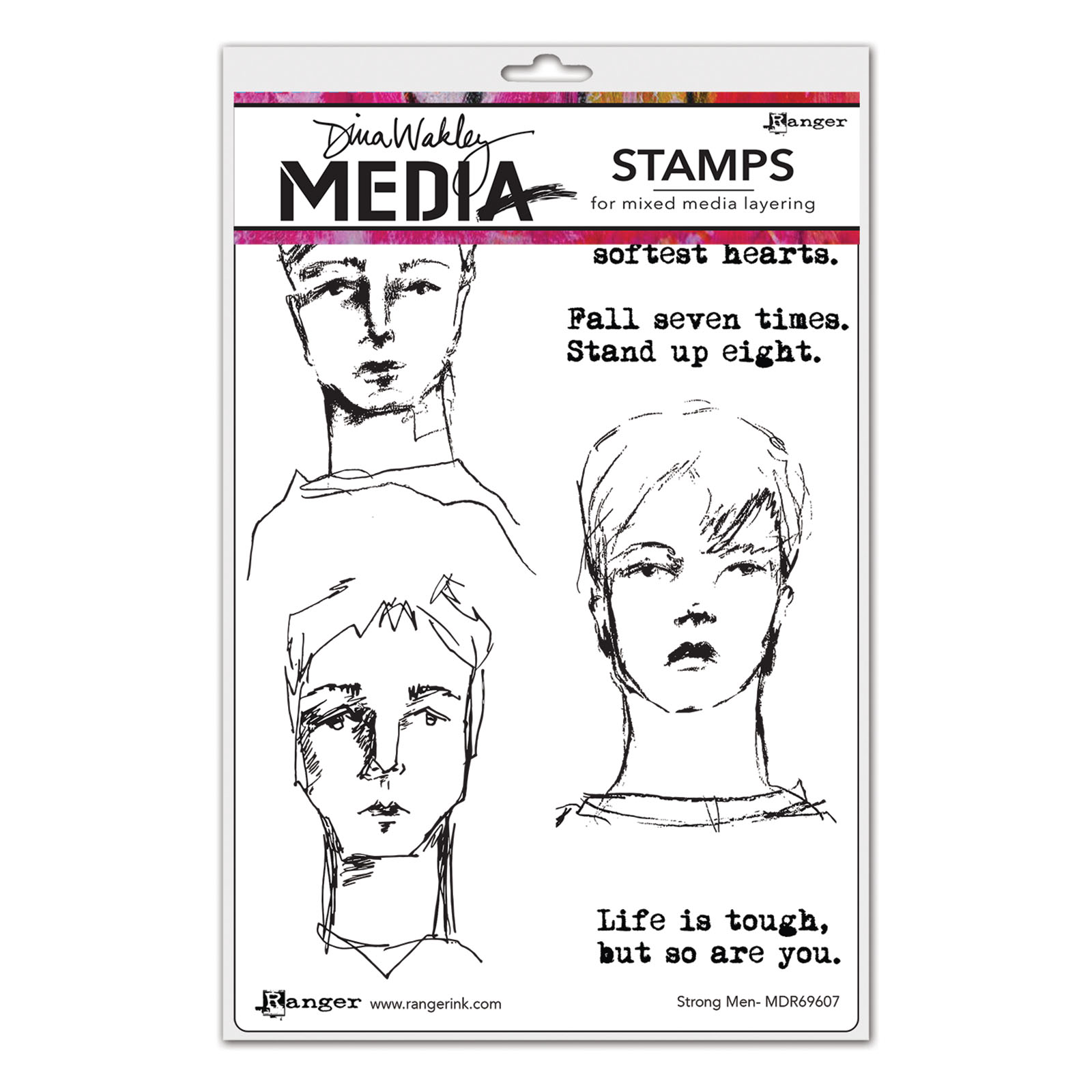 Ranger • Dina Wakley media cling stamp Strong Men