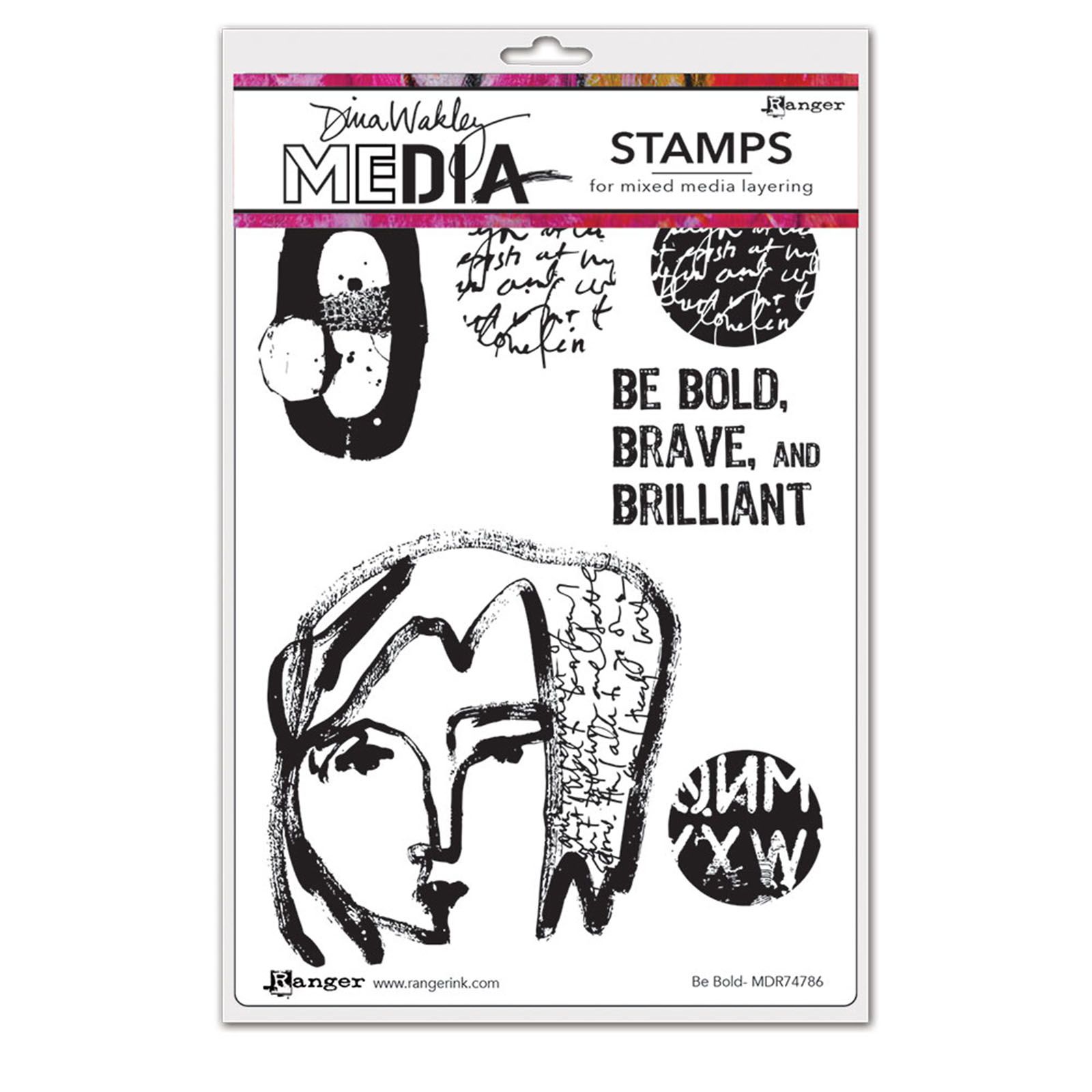 Ranger • Dina Wakley Media cling stamps Be bold