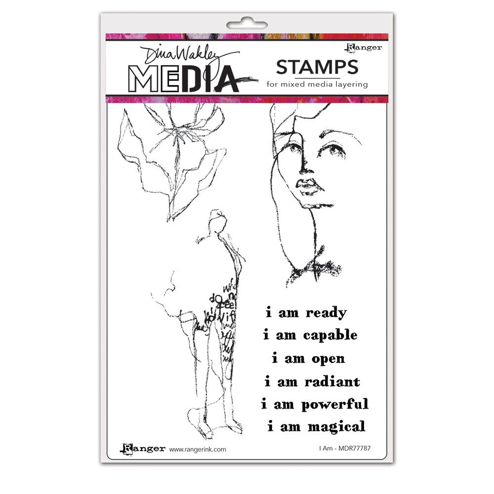 Ranger • Dina Wakley Media cling stamps I am