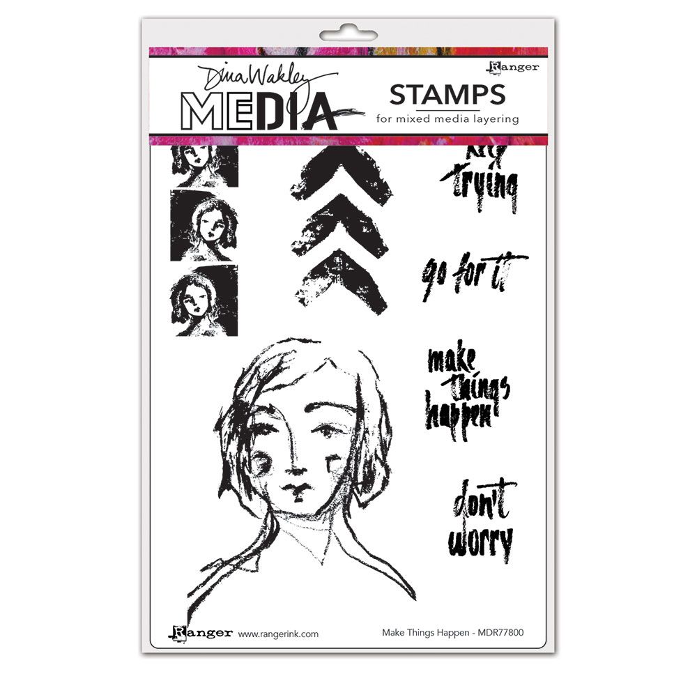 Ranger • Dina Wakley Media cling stamps Make things happen