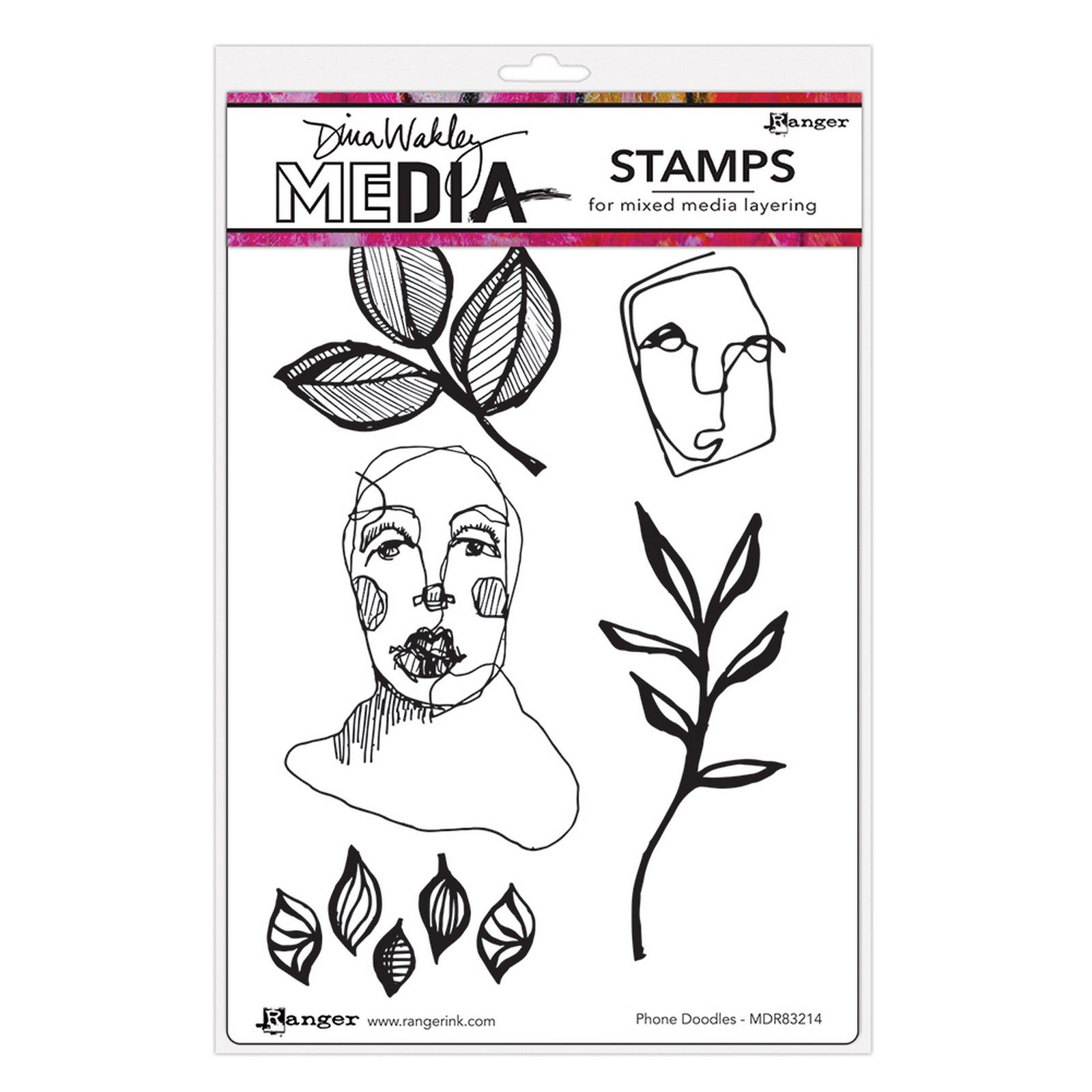 Ranger • Dina Wakley MEdia Cling Stamps Phone Doodles