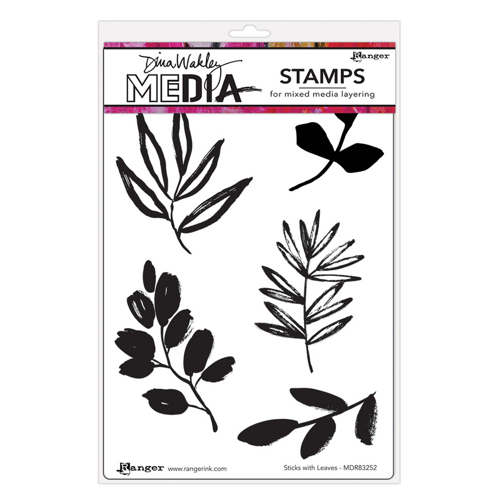 Ranger • Dina Wakley MEdia Cling Stamps Sticks with Leaves