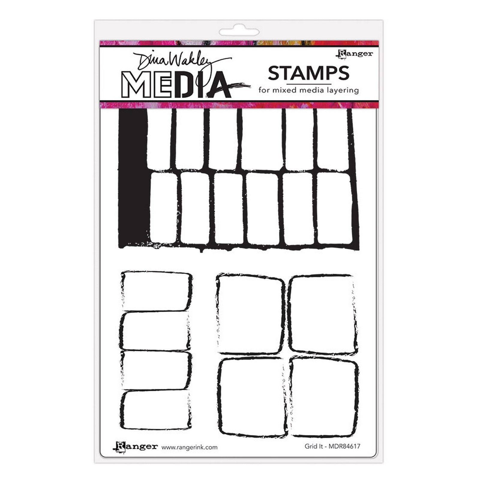 Ranger • Dina Wakley Media Cling Stamps Grid It