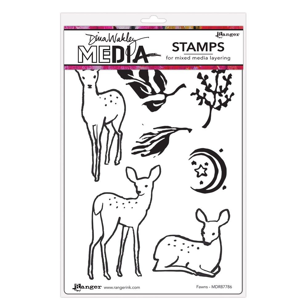 Ranger • Dina Wakley Media Cling Stamps Fawns