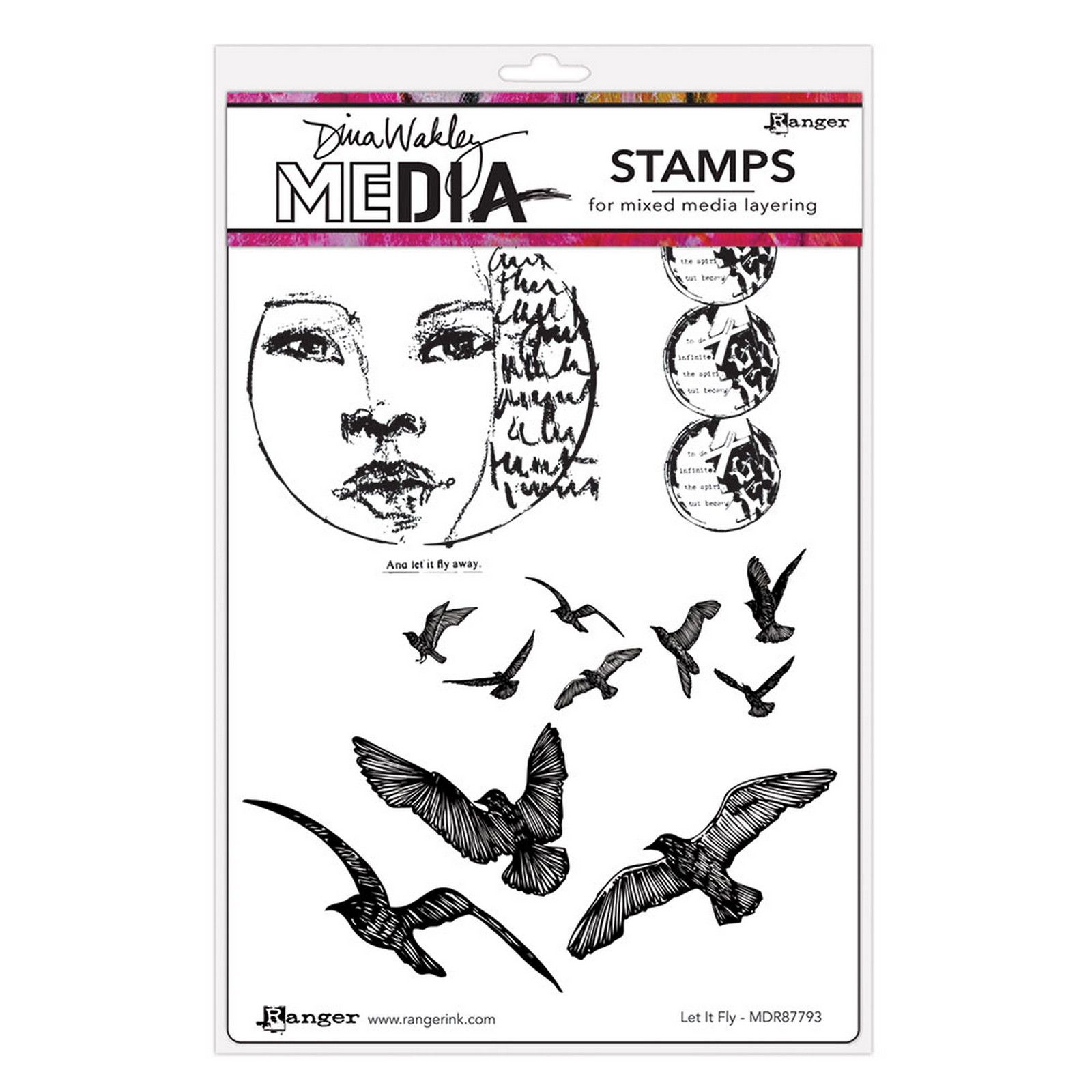 Ranger • Dina Wakley MEdia Cling Stamps Let It Fly