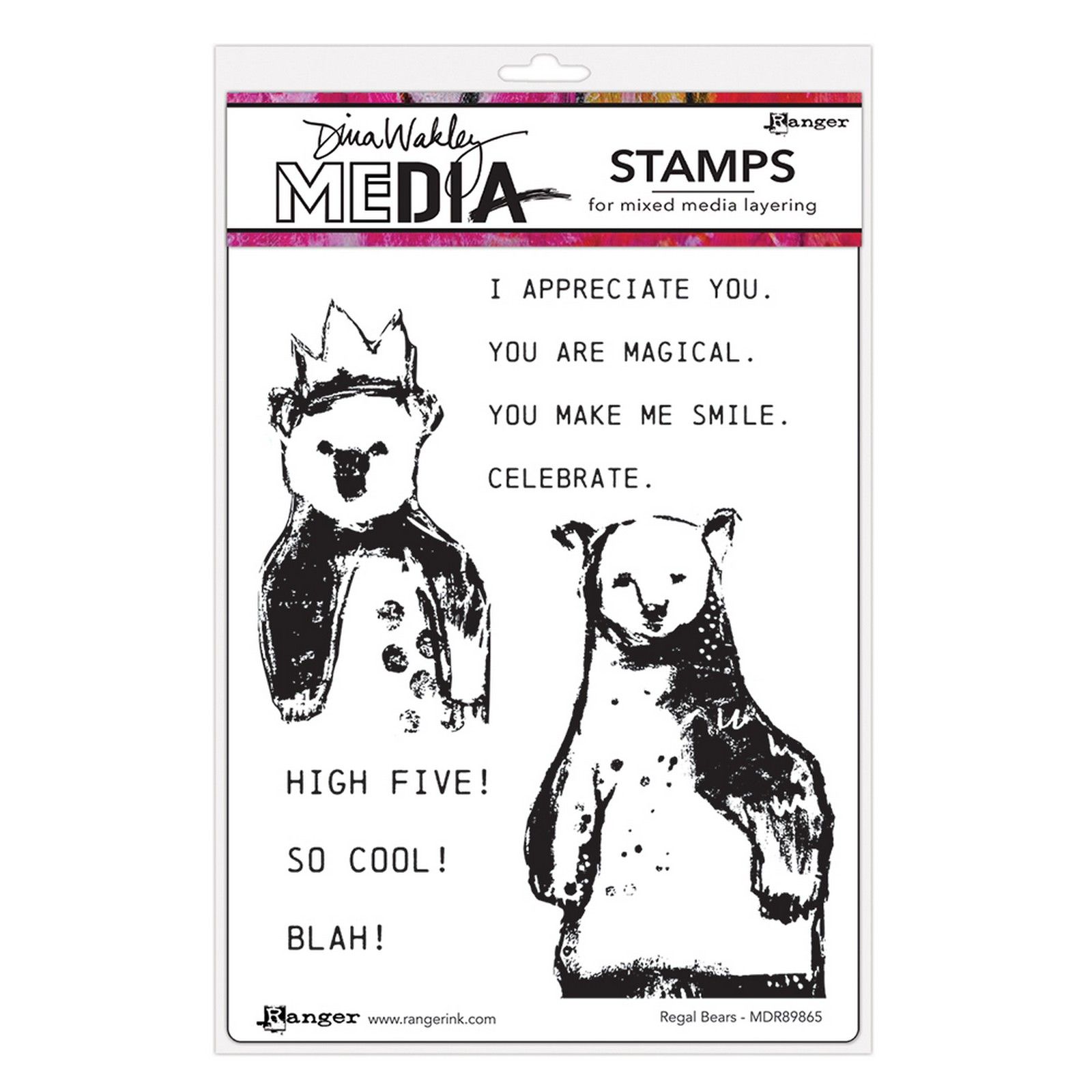 Ranger • Dina Wakley Cling Stamps Regal Bears