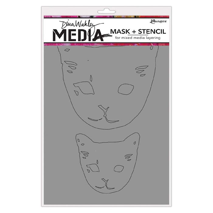 Ranger • Dina Wakley Media stencil cat head masks