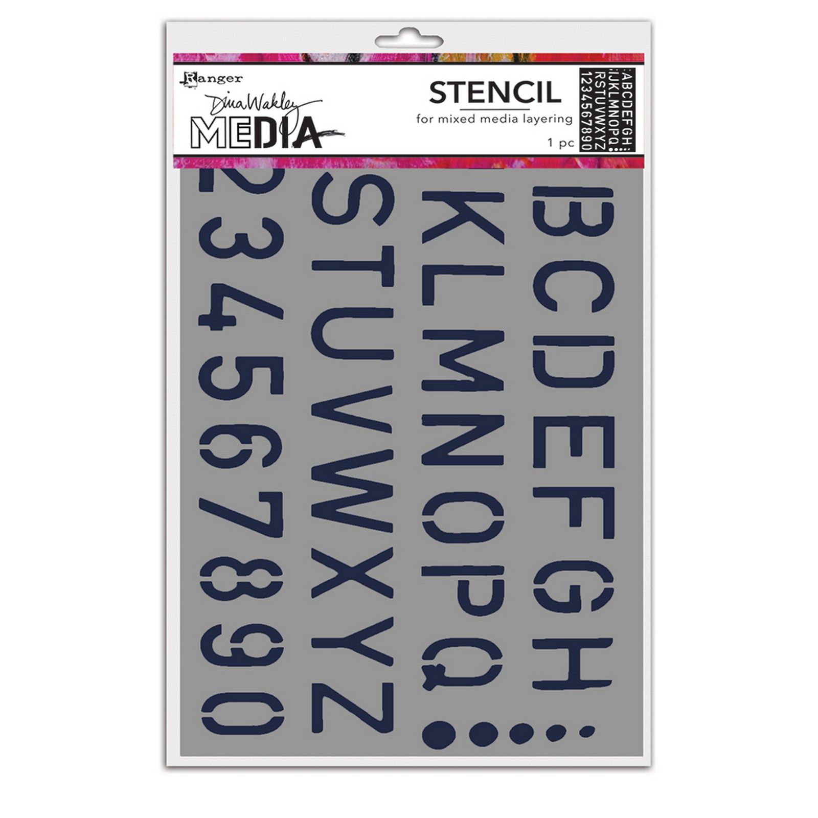 Ranger • Dina Wakley MEdia Cling Stencil School Style Alpha