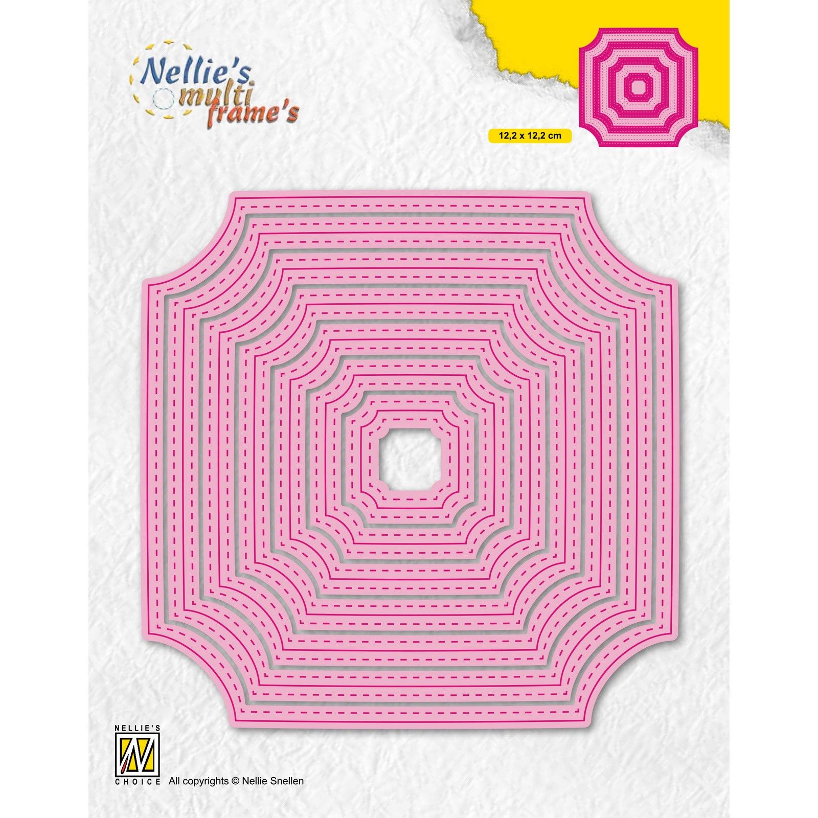 Nellie's Choice • Multi Frame Dies Stitched Cornerless Squares 121x121mm