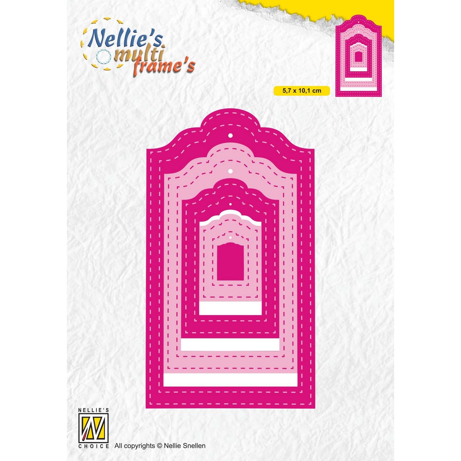 Nellie's Choice • Multi Frame Dies Stitched Tags 57x101mm