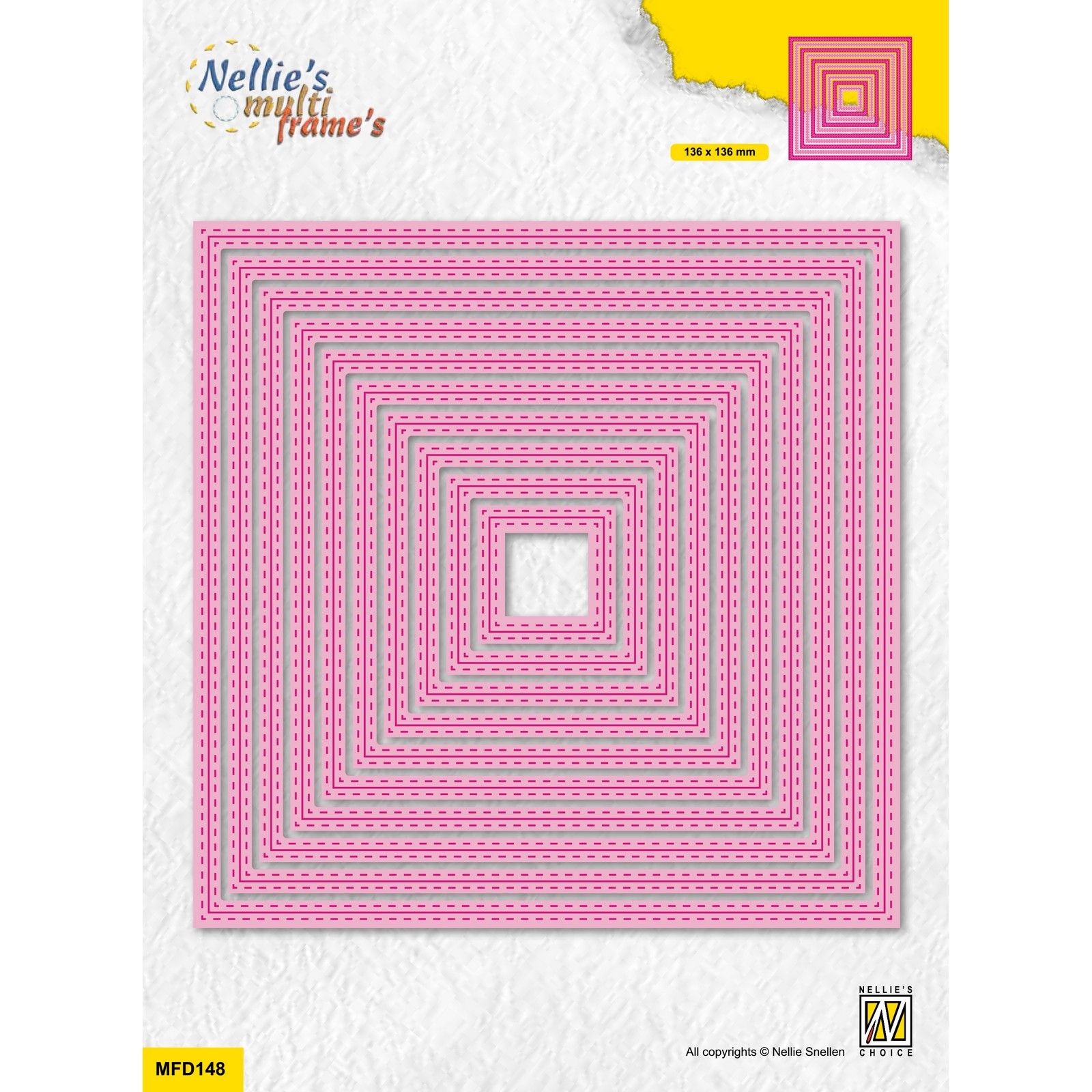 Nellie's Choice • Multi Frame Dies Continue Double Stitchlines Square