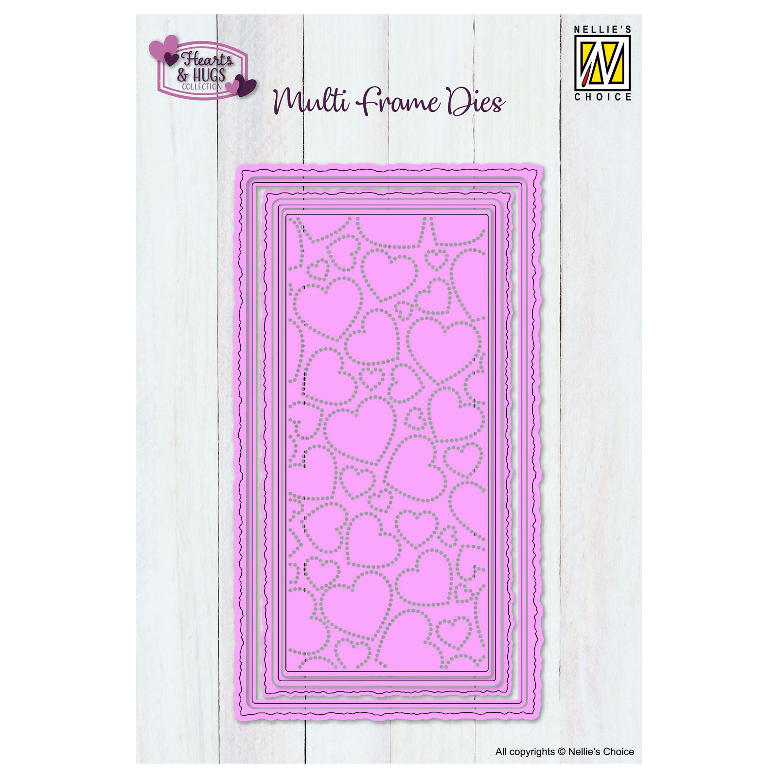 Nellie's Choice • Multi Frame Die Cœur Pointillé 5pcs