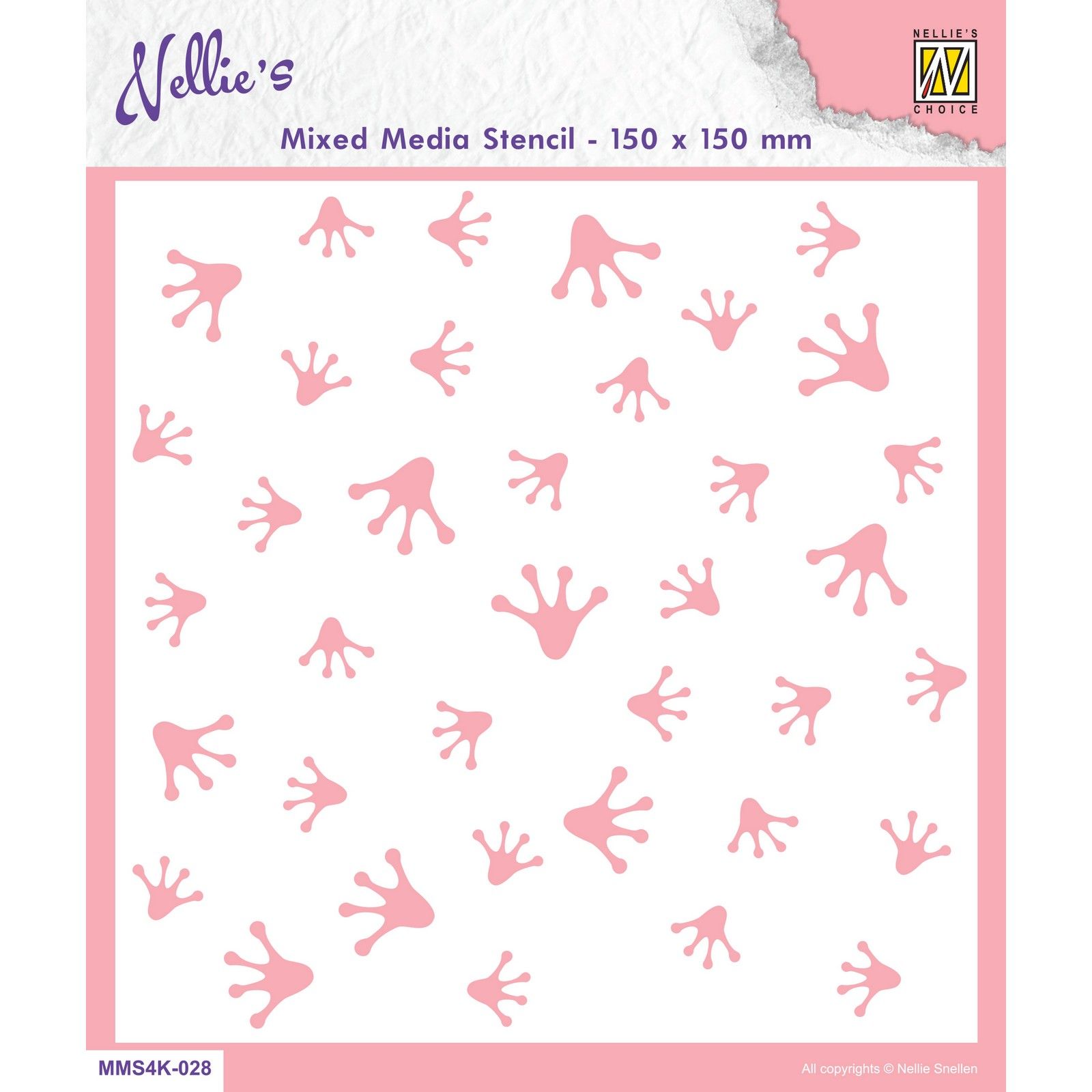 Nellie's Choice • Stencil Square Background Frog Footprints