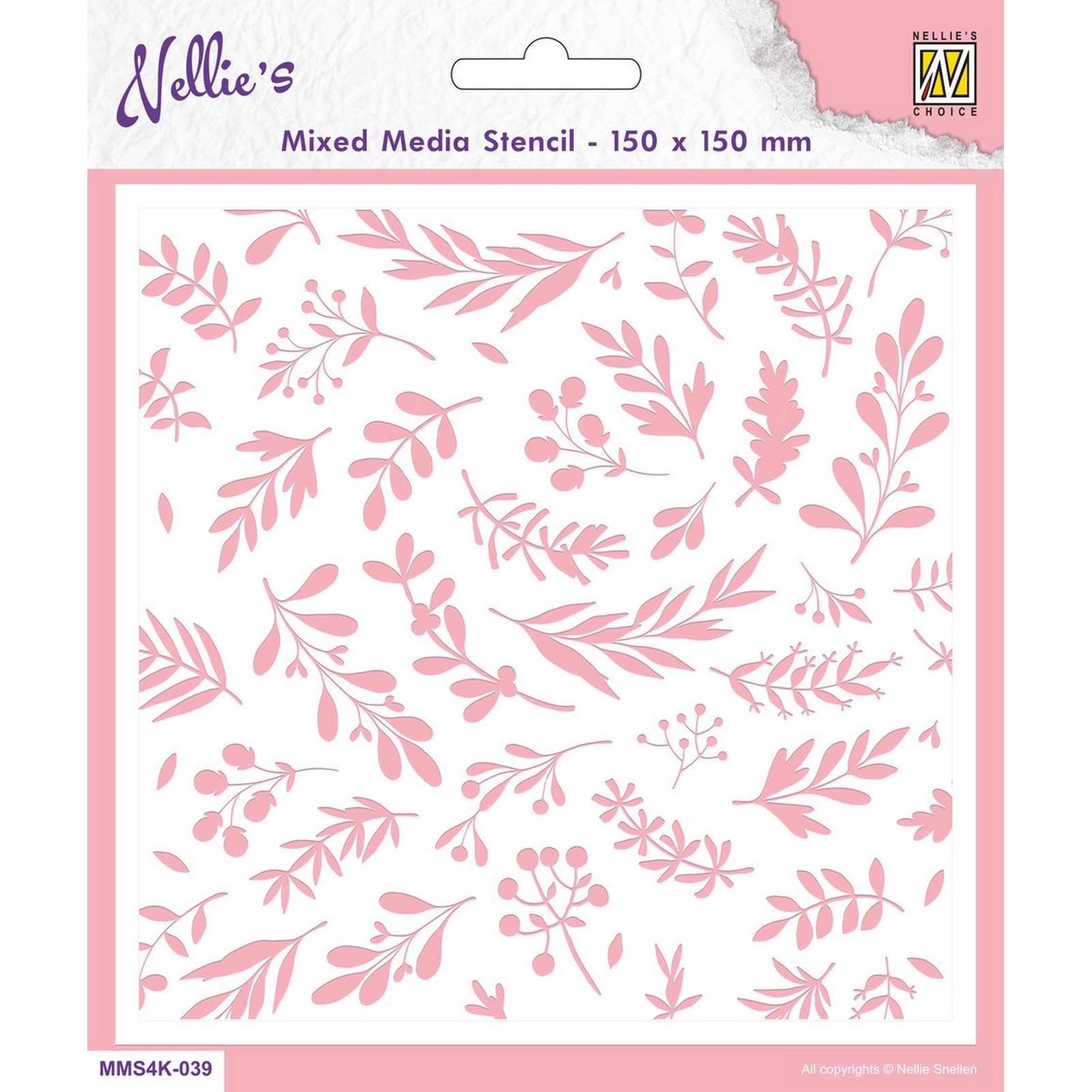 Nellie Snellen • Stencil A6 Size Christmas Backgrounds Branches & Berries