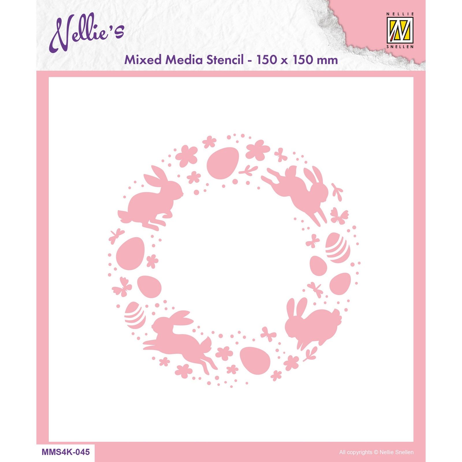 Nellie's Choice • Stencil 15x15cm Easter Wreath