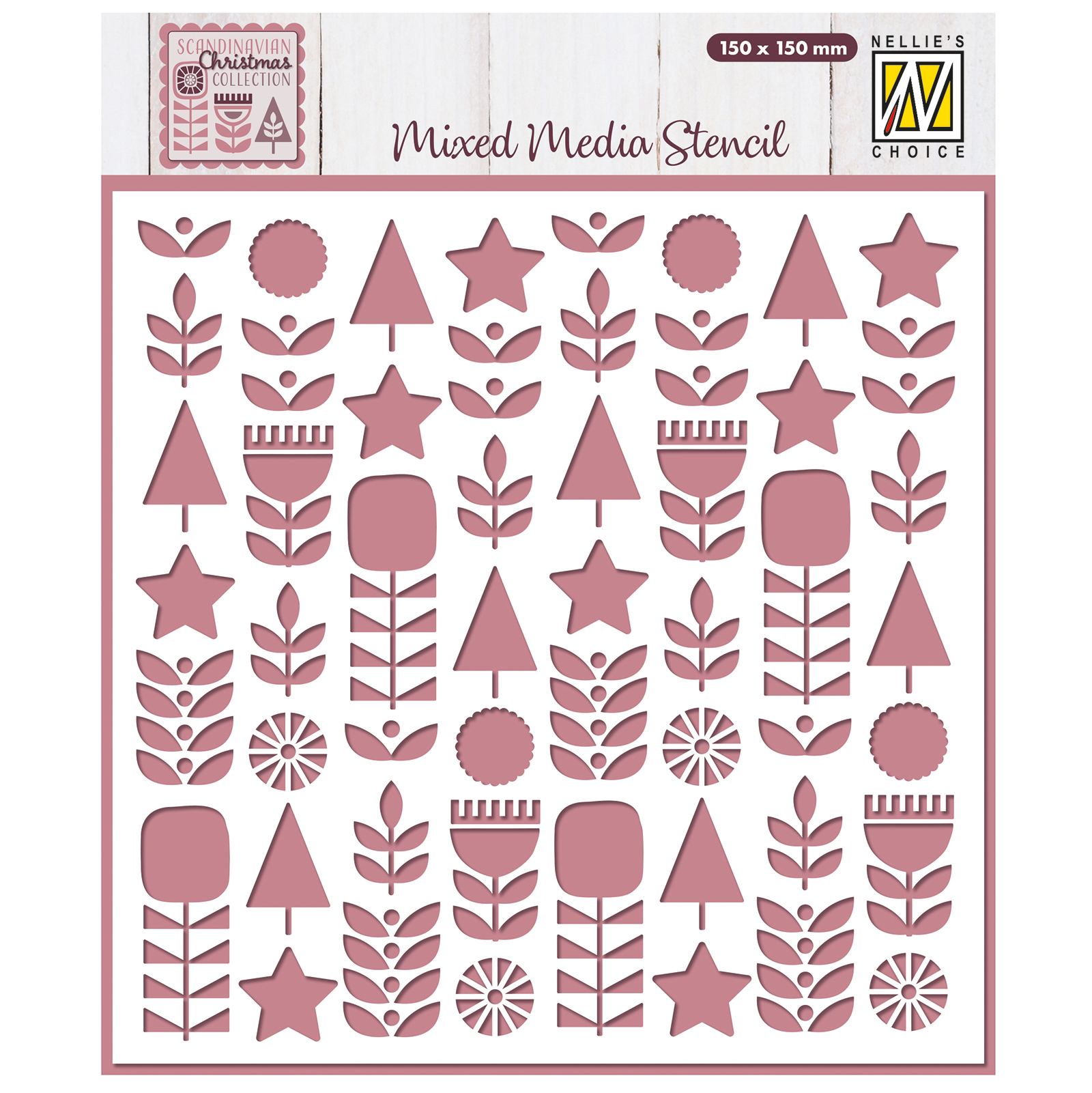Nellie's Choice • Schablone Skandinavische Blumen 15x15cm