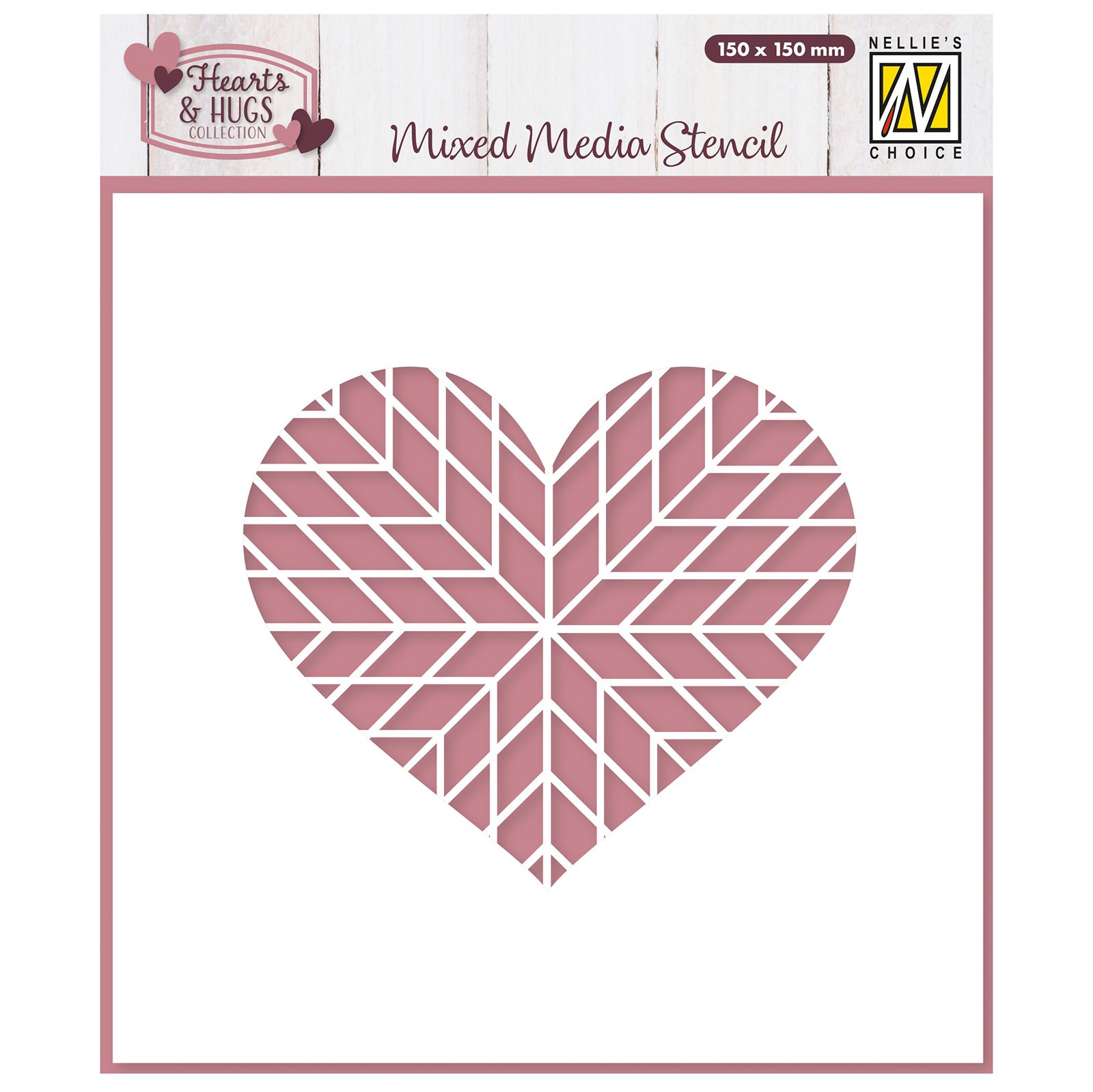Nellie's Choice • Schablone Geo Herz 15x15cm