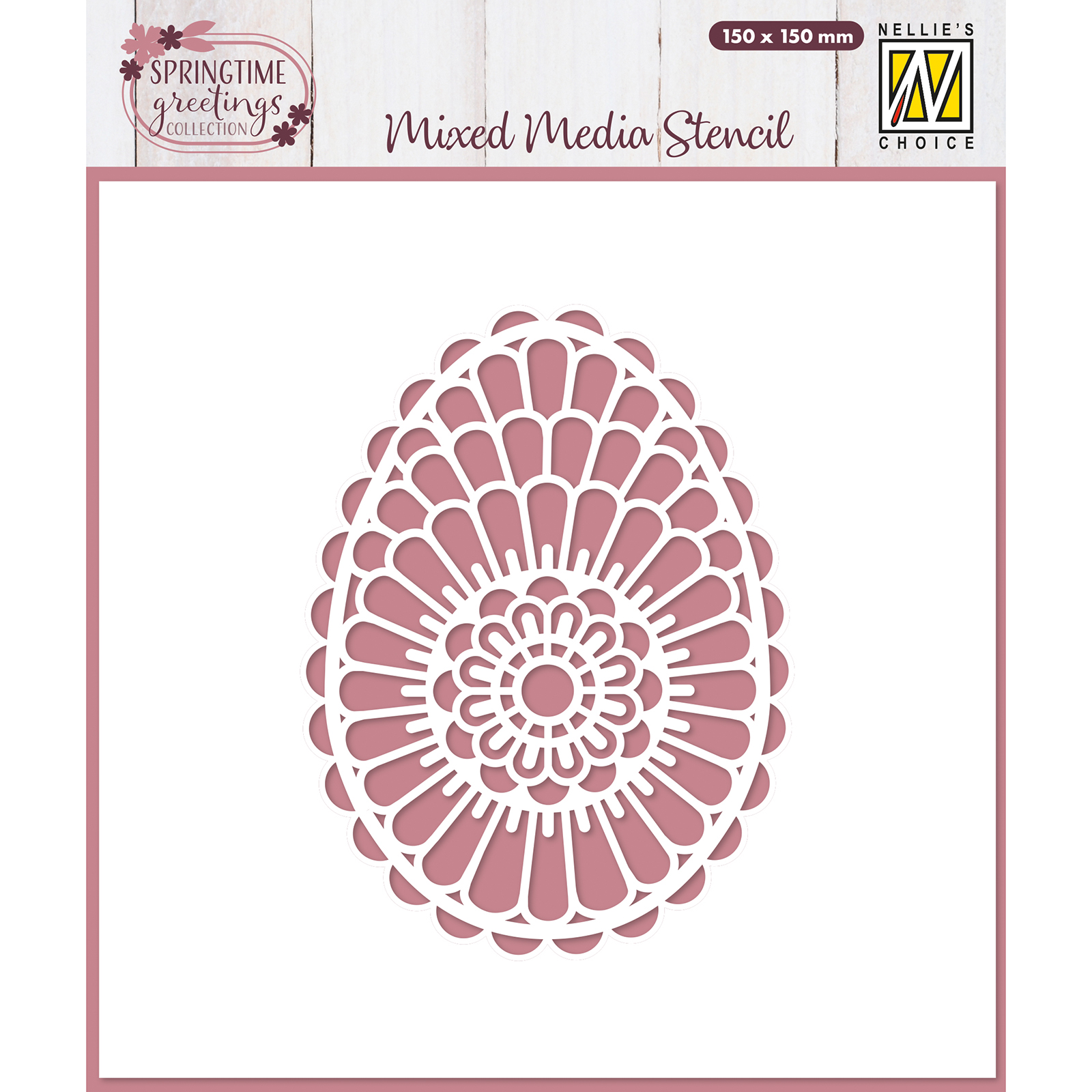 Nellie's Choice • Stencil Easter Flower Wreath 6x6in