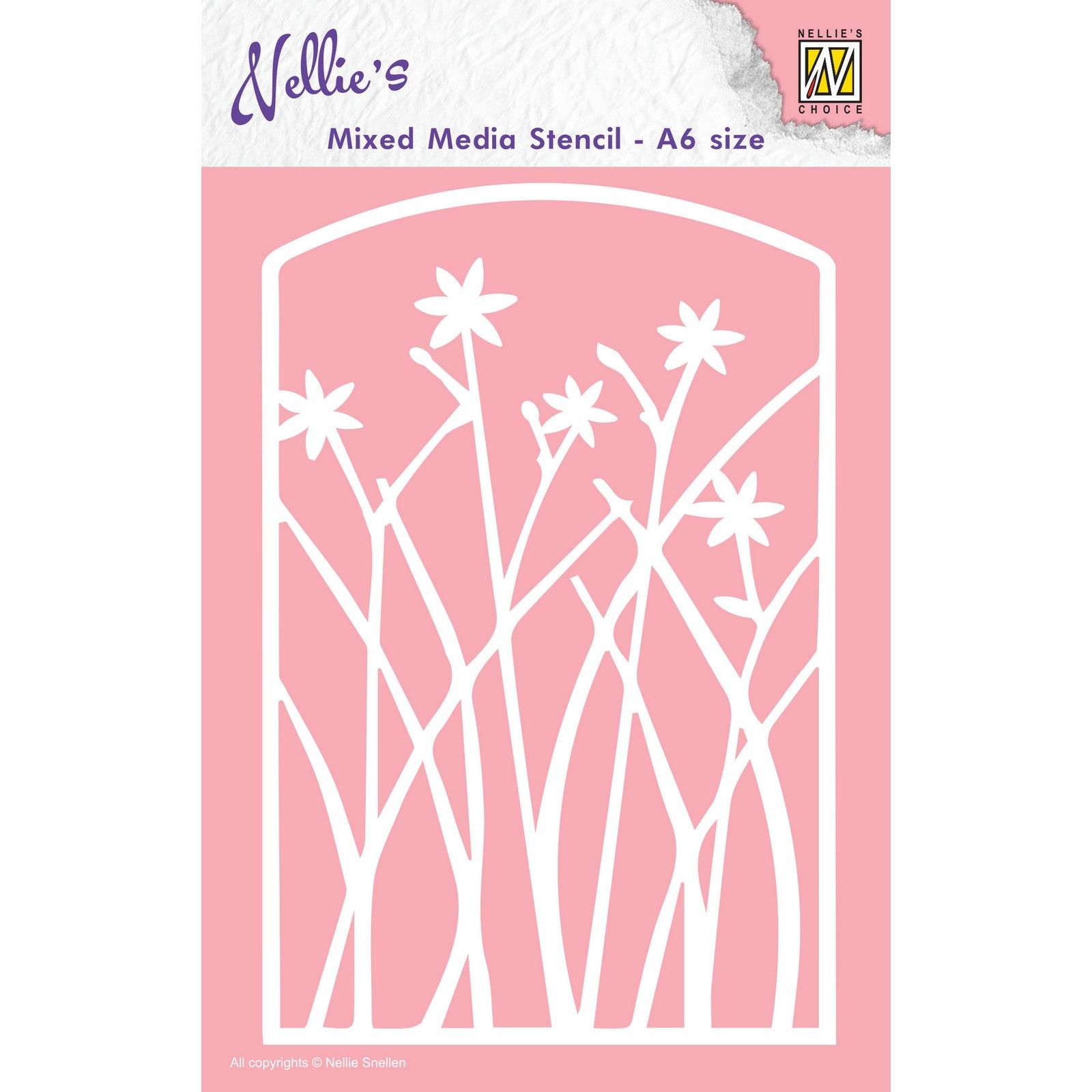 Nellie's Choice • Stencil A6 Size Frame With Flowers