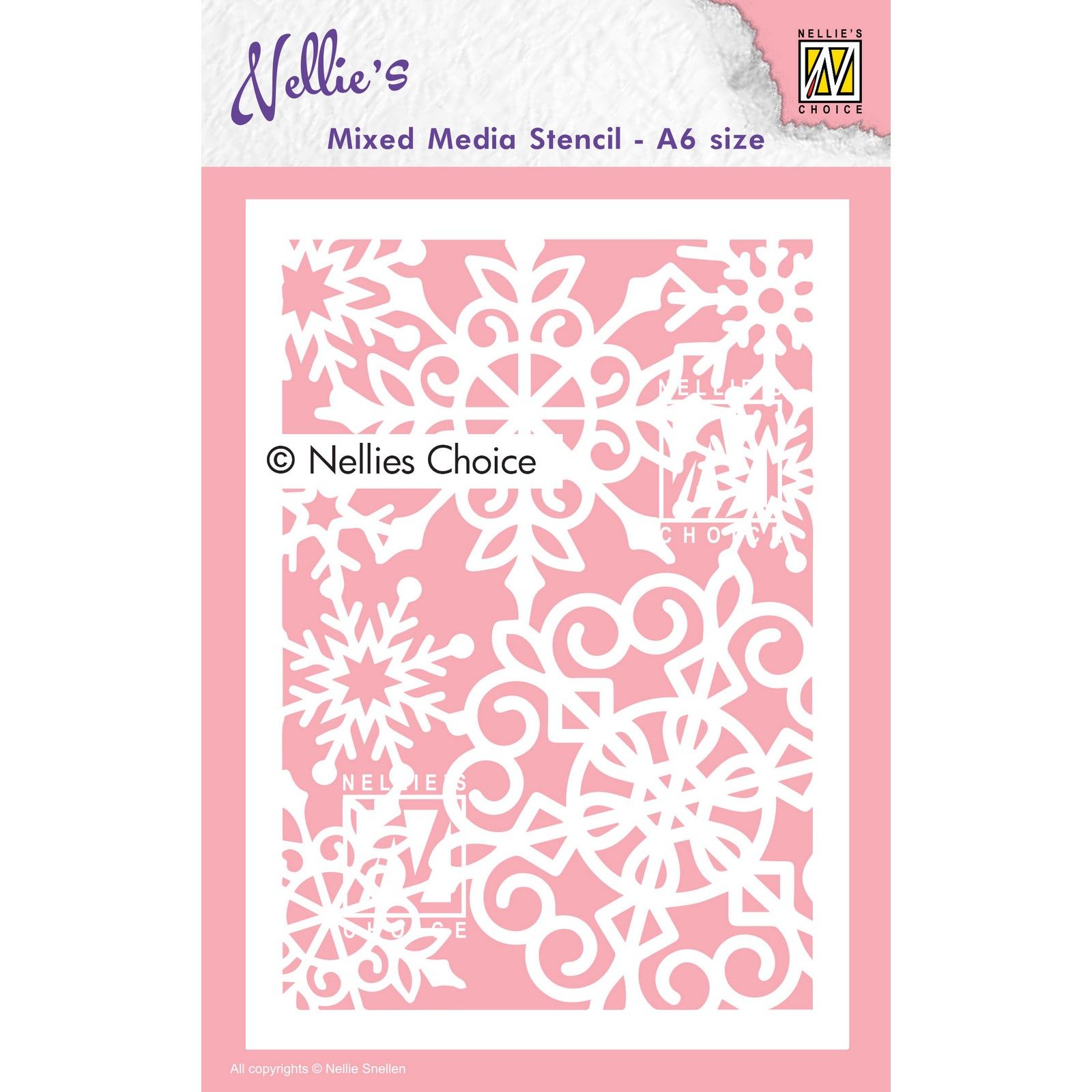 Nellie's Choice • Stencil A6 Size Large Snowflakes