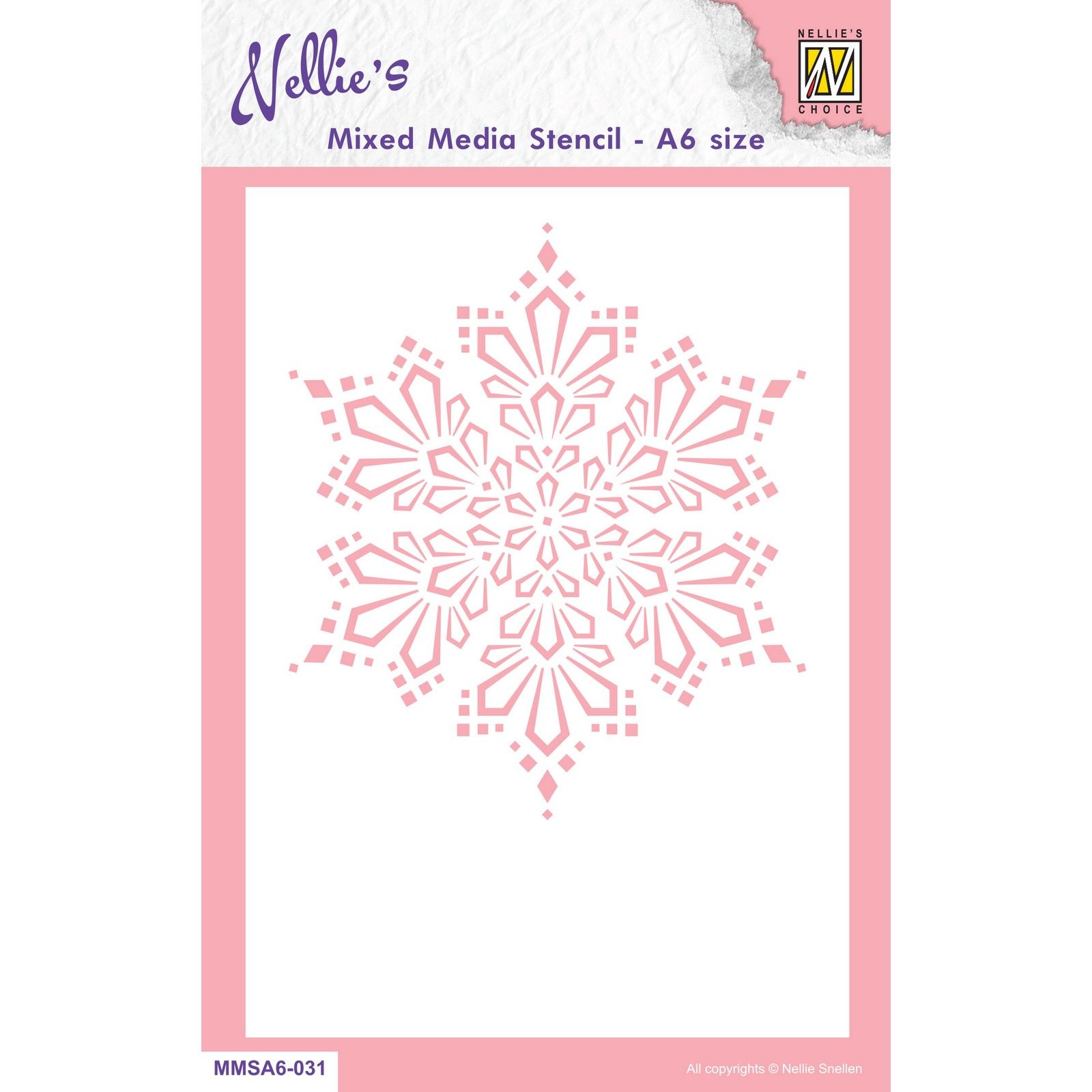 Nellie's Choice • Stencil A6 Size Christmas Snow Crystal