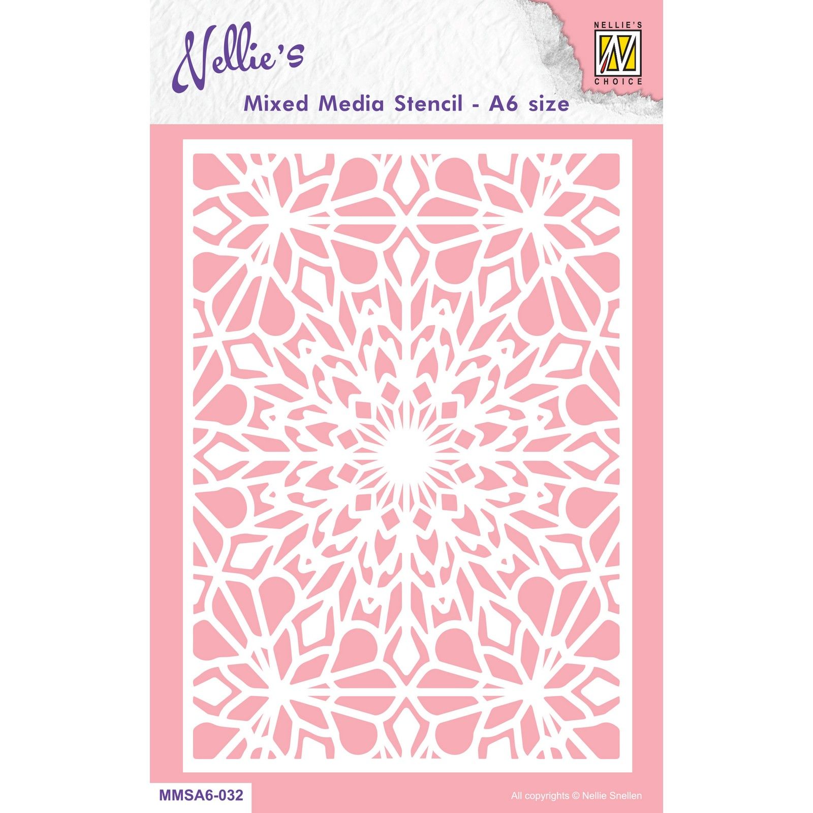 Nellie's Choice • Stencil A6 Size Christmas Snowflakes-1