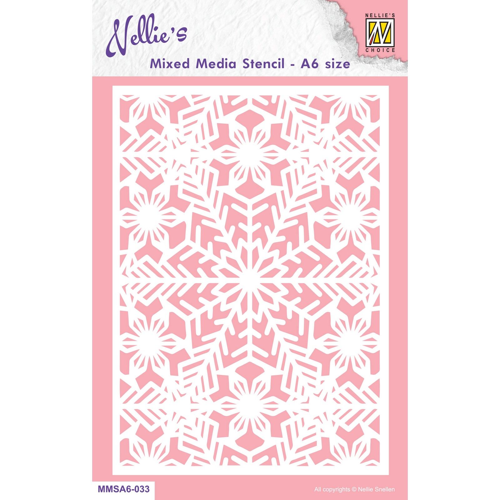 Nellie's Choice • Stencil A6 Size Christmas Snowflakes-2