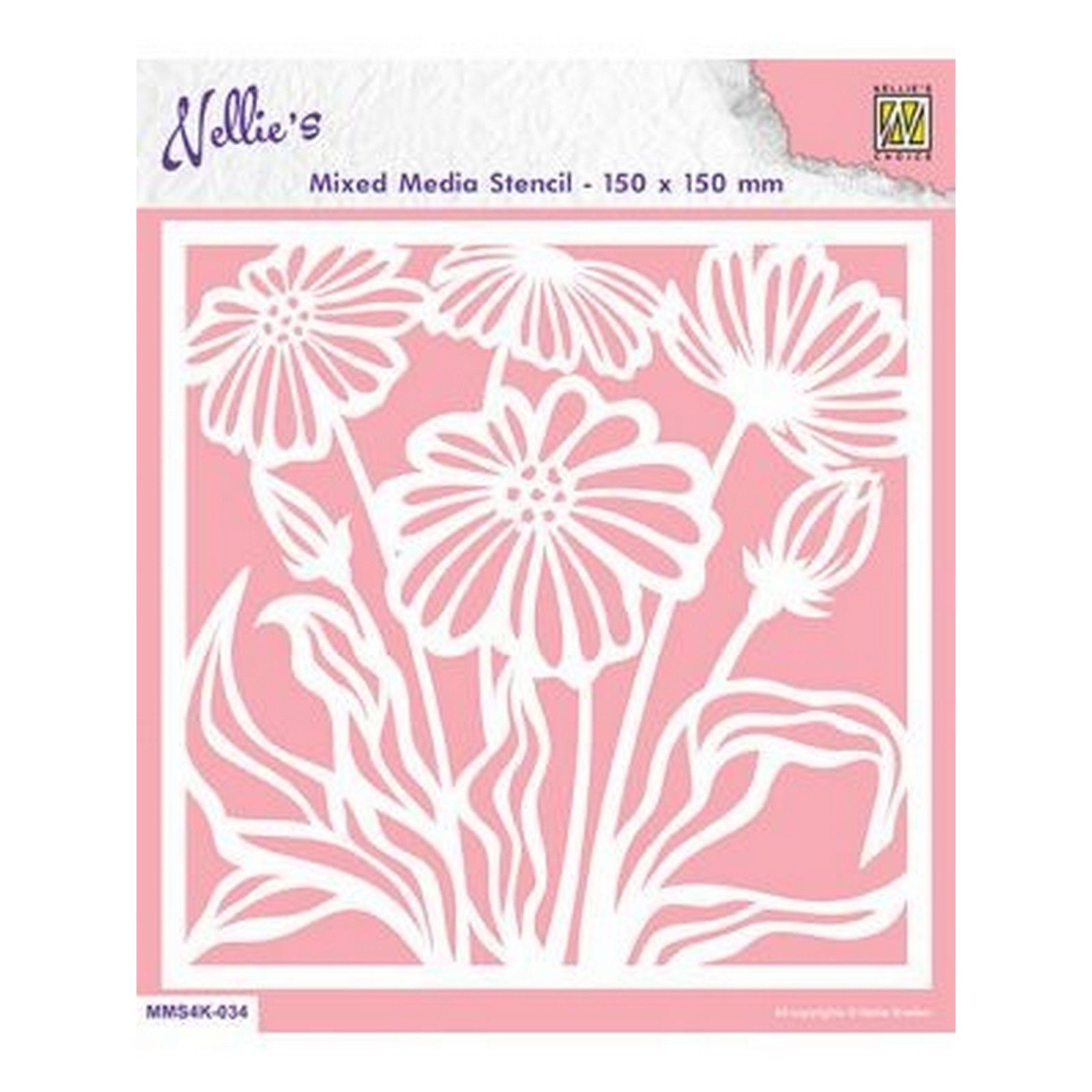 Nellie's Choice • Stencil A6 Size Christmas Flowers-1