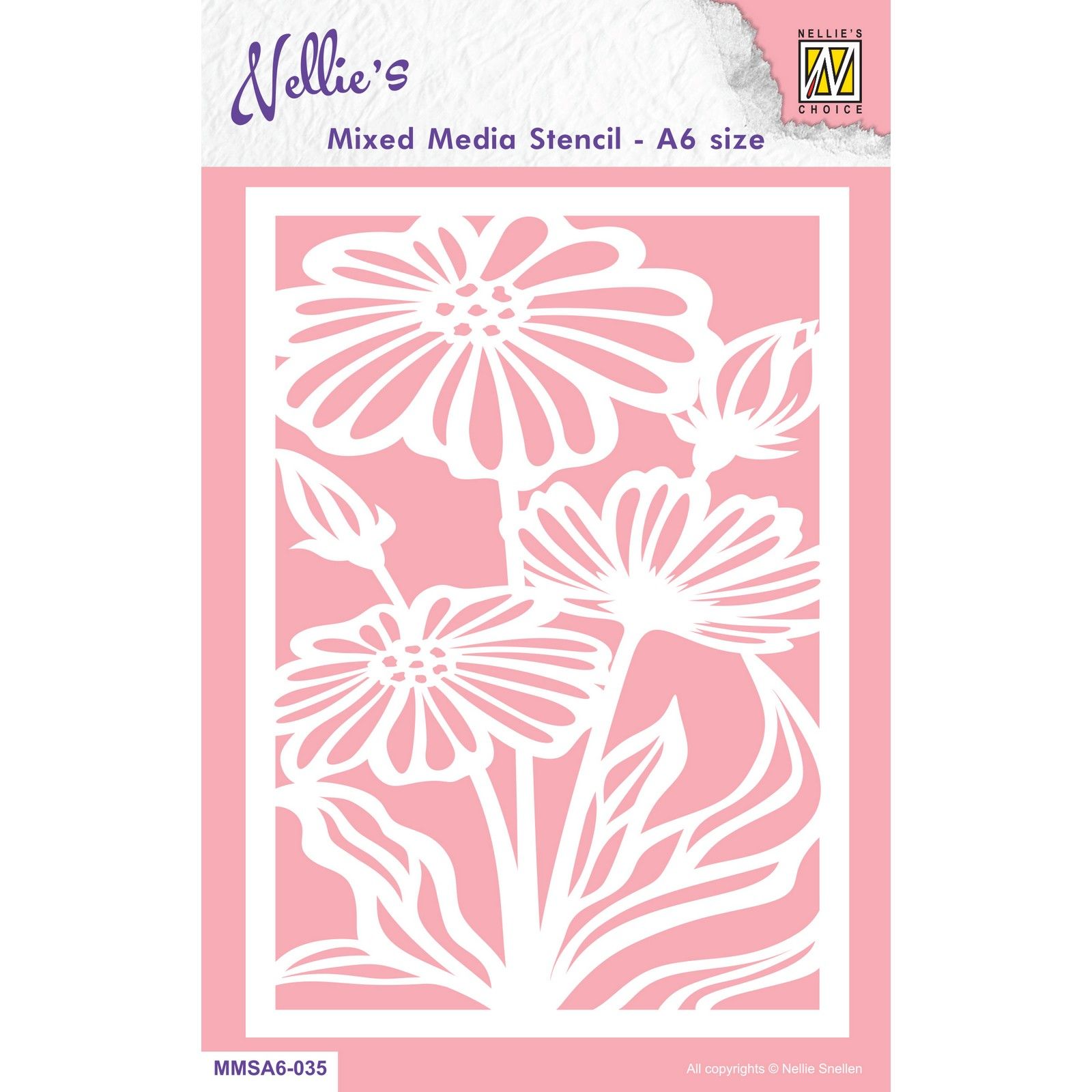 Nellie's Choice • Stencil A6 Size Christmas Flowers-2