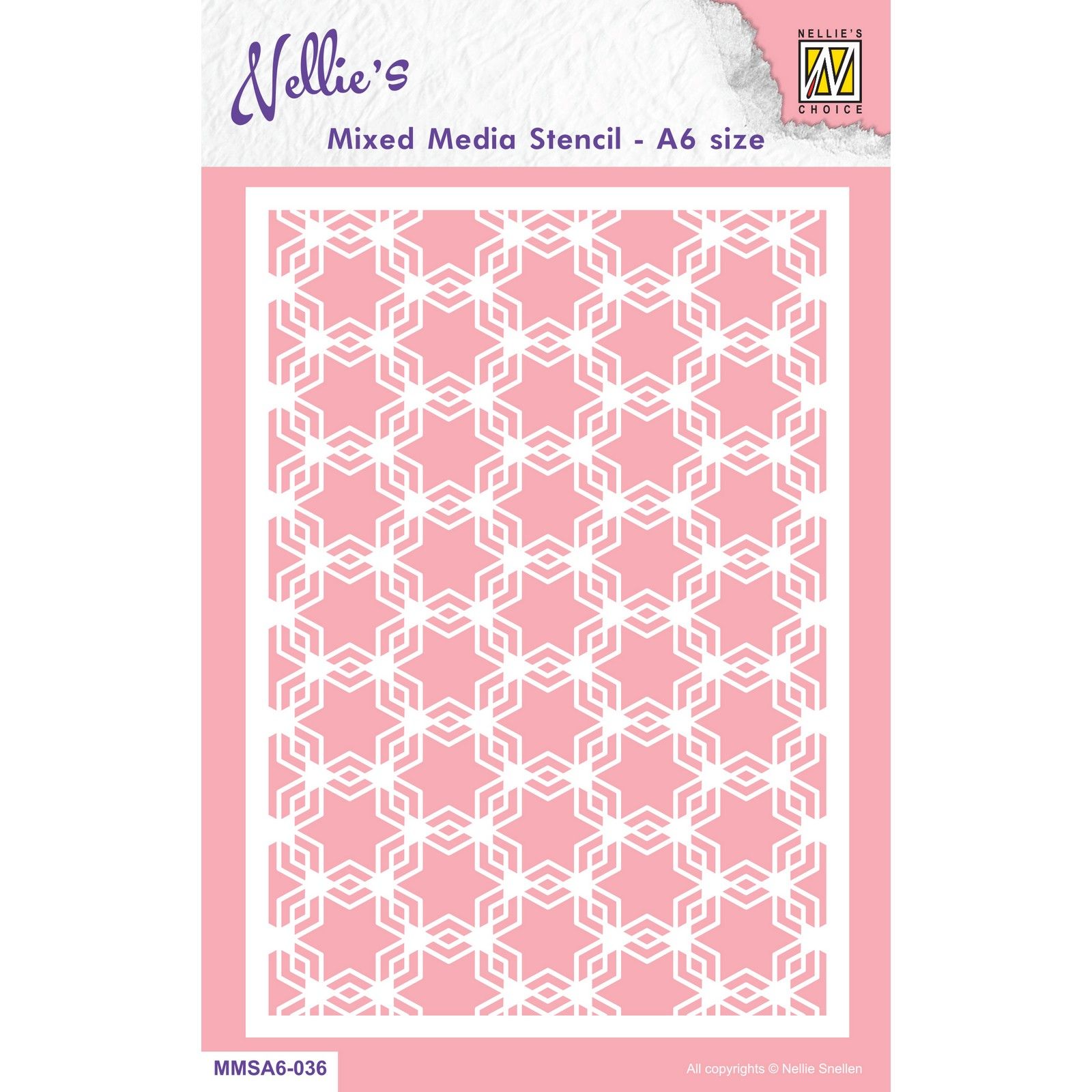 Nellie's Choice • Stencil A6 Size Christmas Background Star-1