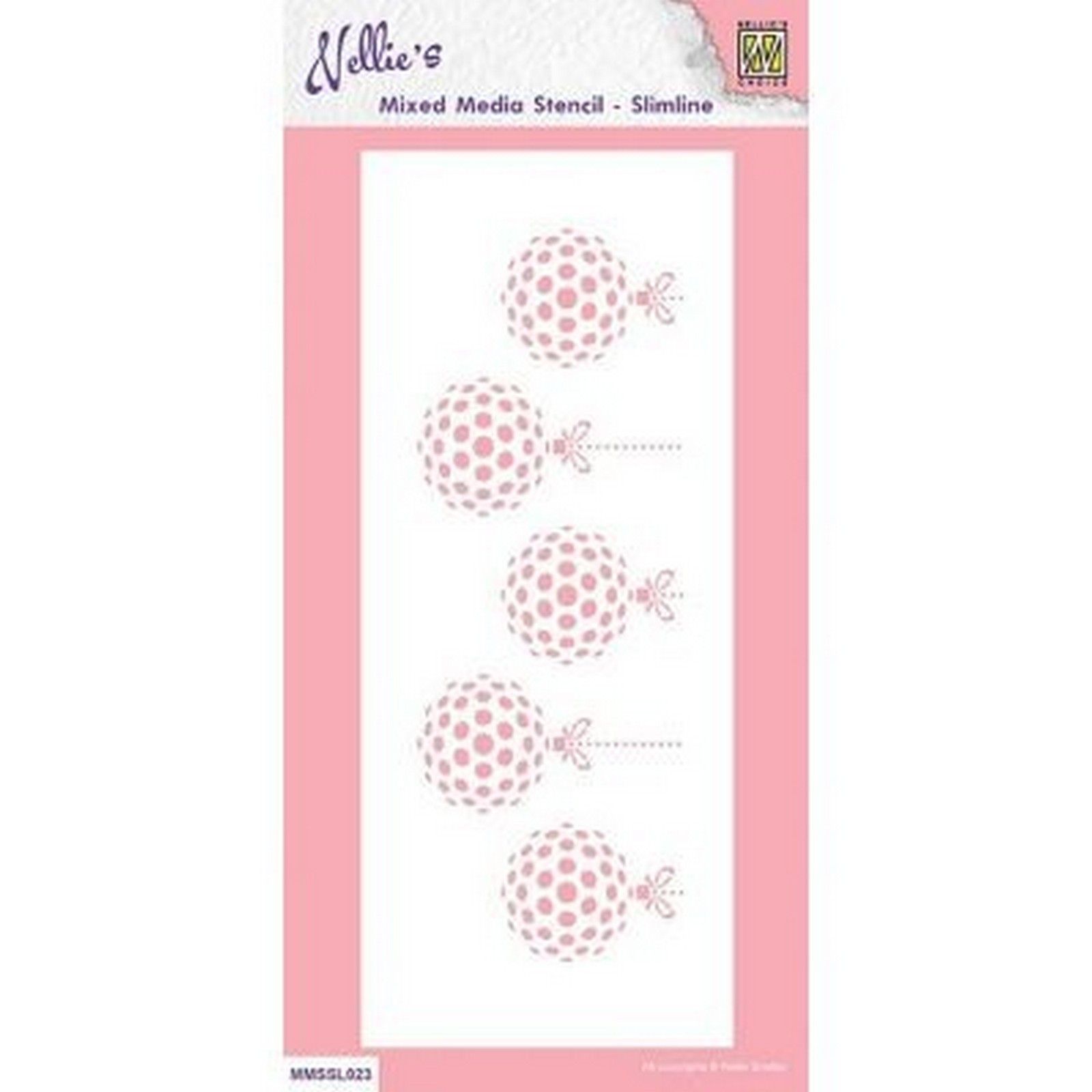 Nellie's Choice • Stencil Slimline Size Xmas Baubles