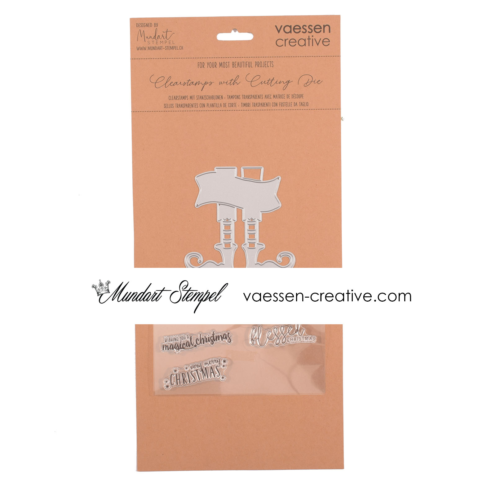 Mundart Stempel • Snijmal & Stempelset Elfen schoenen Engels