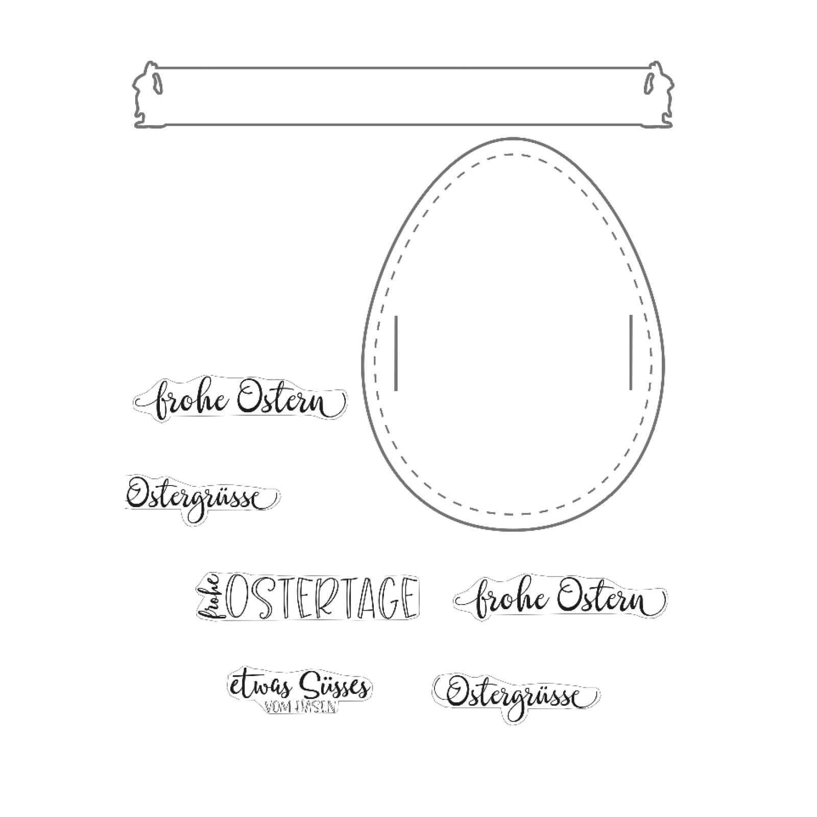 Mundart Stempel • Timbri transperenti con fustelle da taglio Pasqua