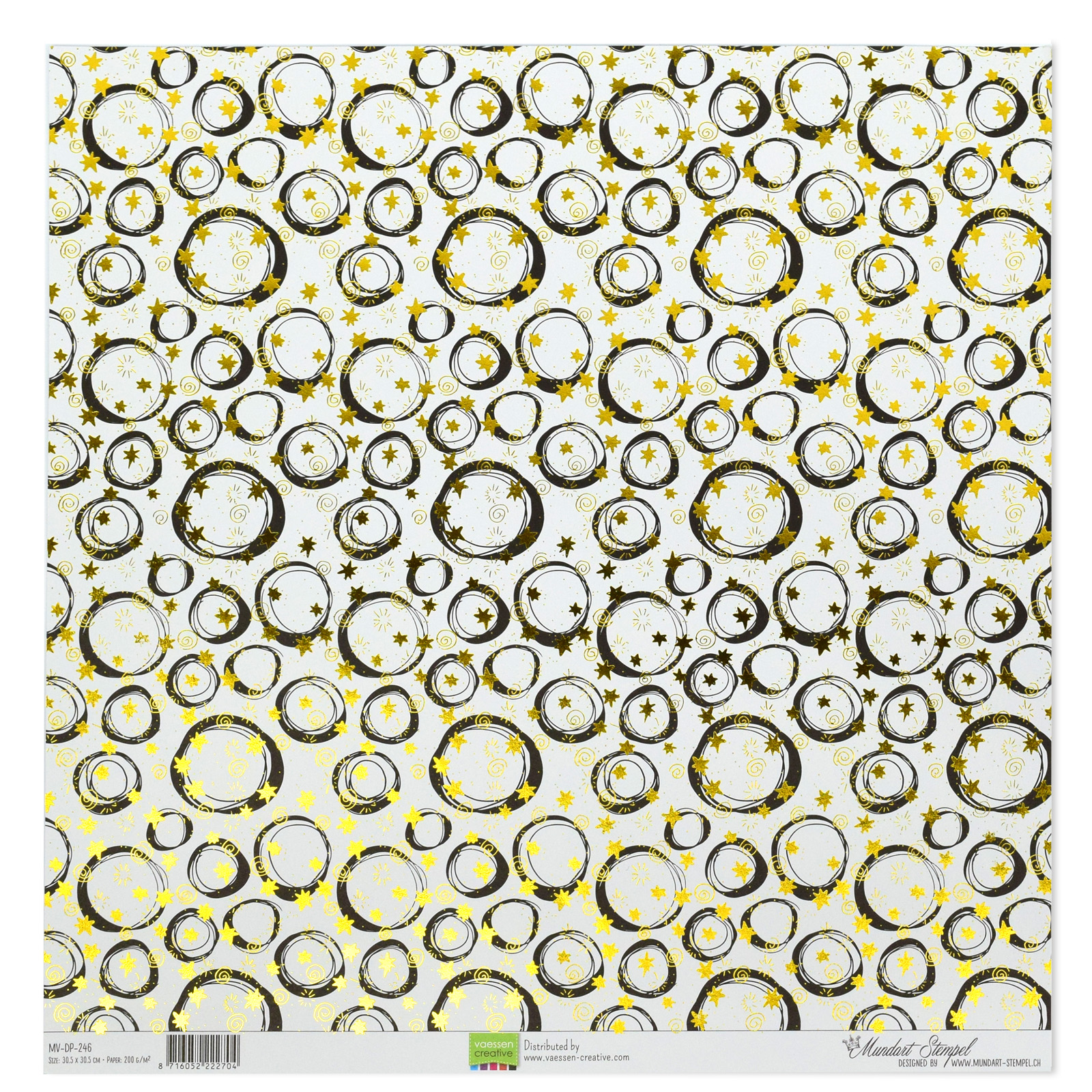 Mundart Stempel • Papel circles en dorado y negro