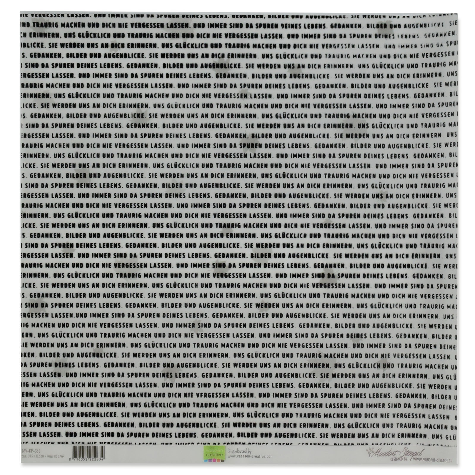 Mundart Stempel • Vellum paper velvet text Trauer