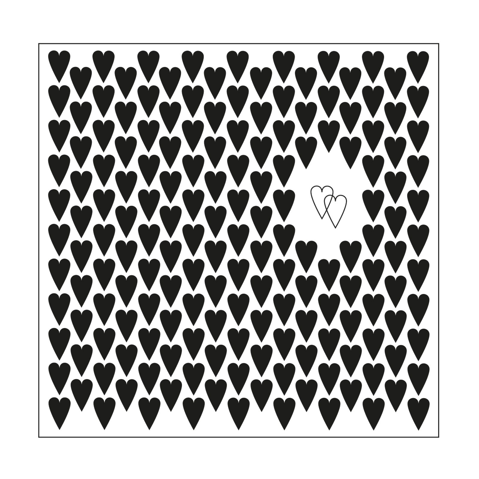 Mundart Stempel • Embossing folder hearts long