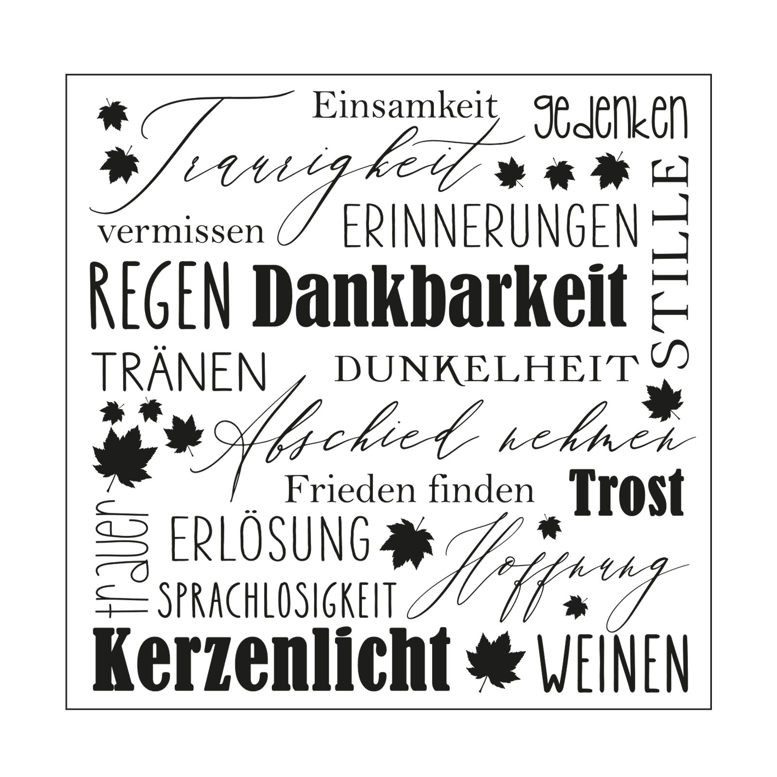 Mundart Stempel • Classeur de Gaufrage avec texte allemand "Trost"