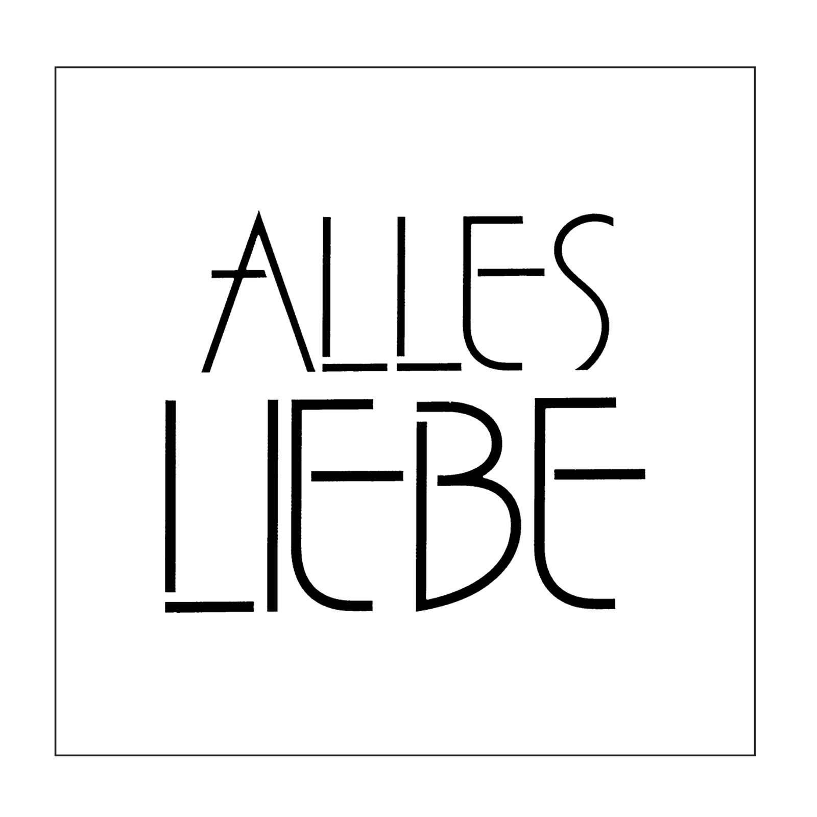 Mundart Stempel • Plantilla con texto en alemán "Alles Liebe"
