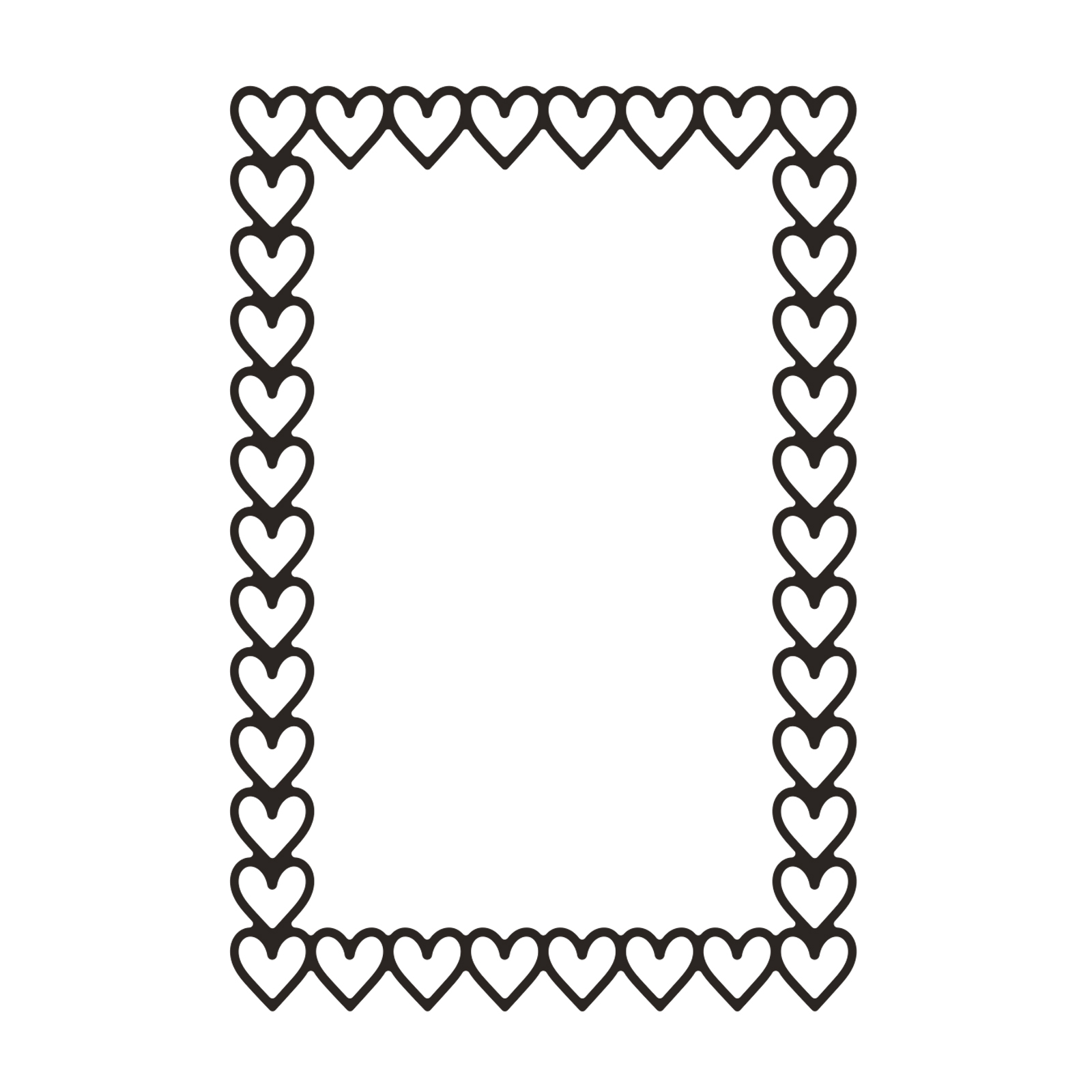 Mundart Stempel • Plantilla de corte frame hearts