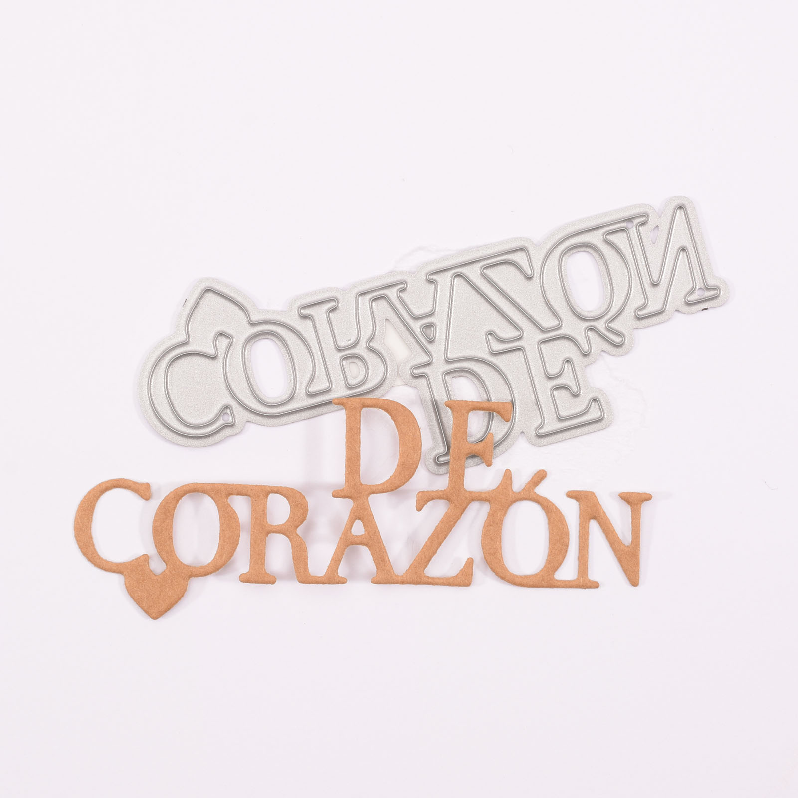 Mundart Stempel • Stanzschablone Spanischer Text "De corazon"