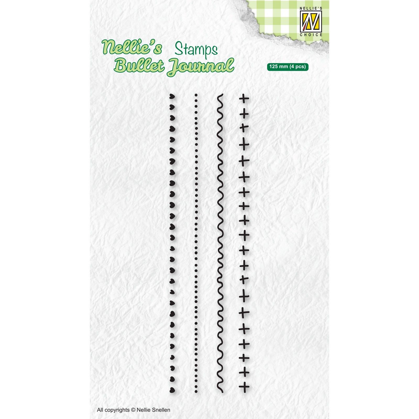 Nellie's Choice • Clear Stempels Suitable for Nellie's Bullet Journal Set of Borders 3