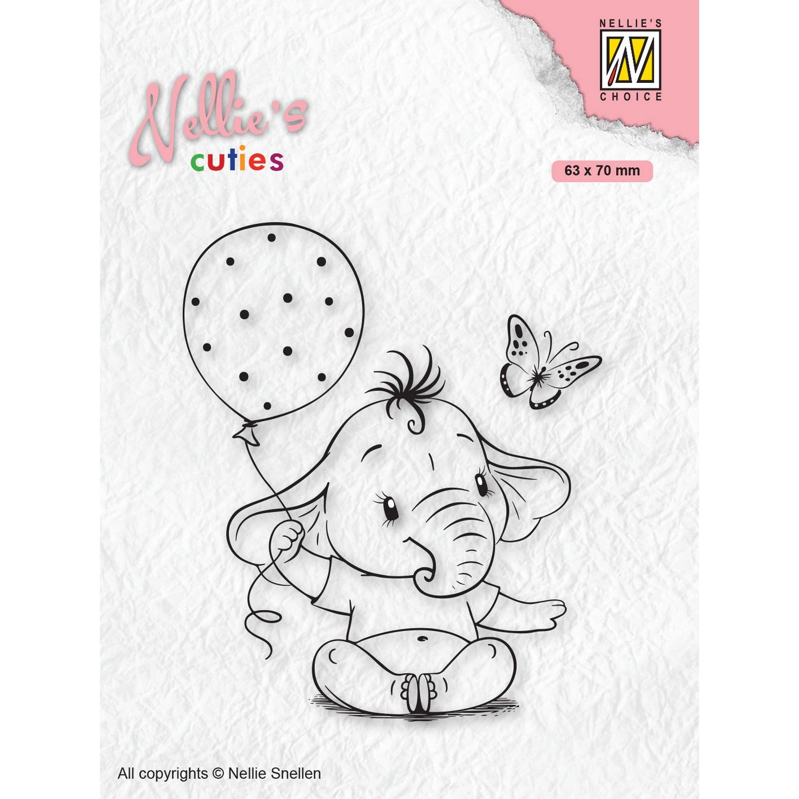 Nellie's Choice • Nellie's Cuties Clear Stamp Baby Elephant With Balloon