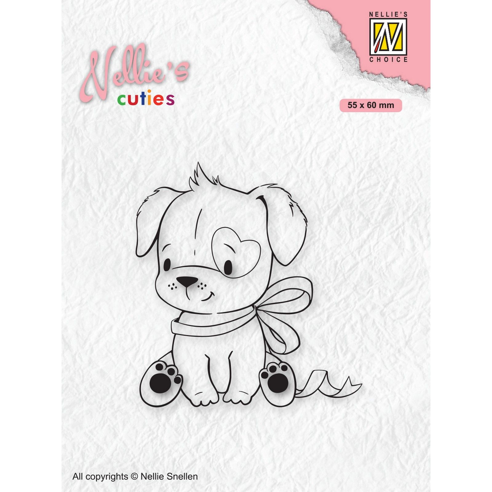 Nellie's Choice • Nellie's Christmas Cuties Clear Stamps Dog With Christmas-Bow