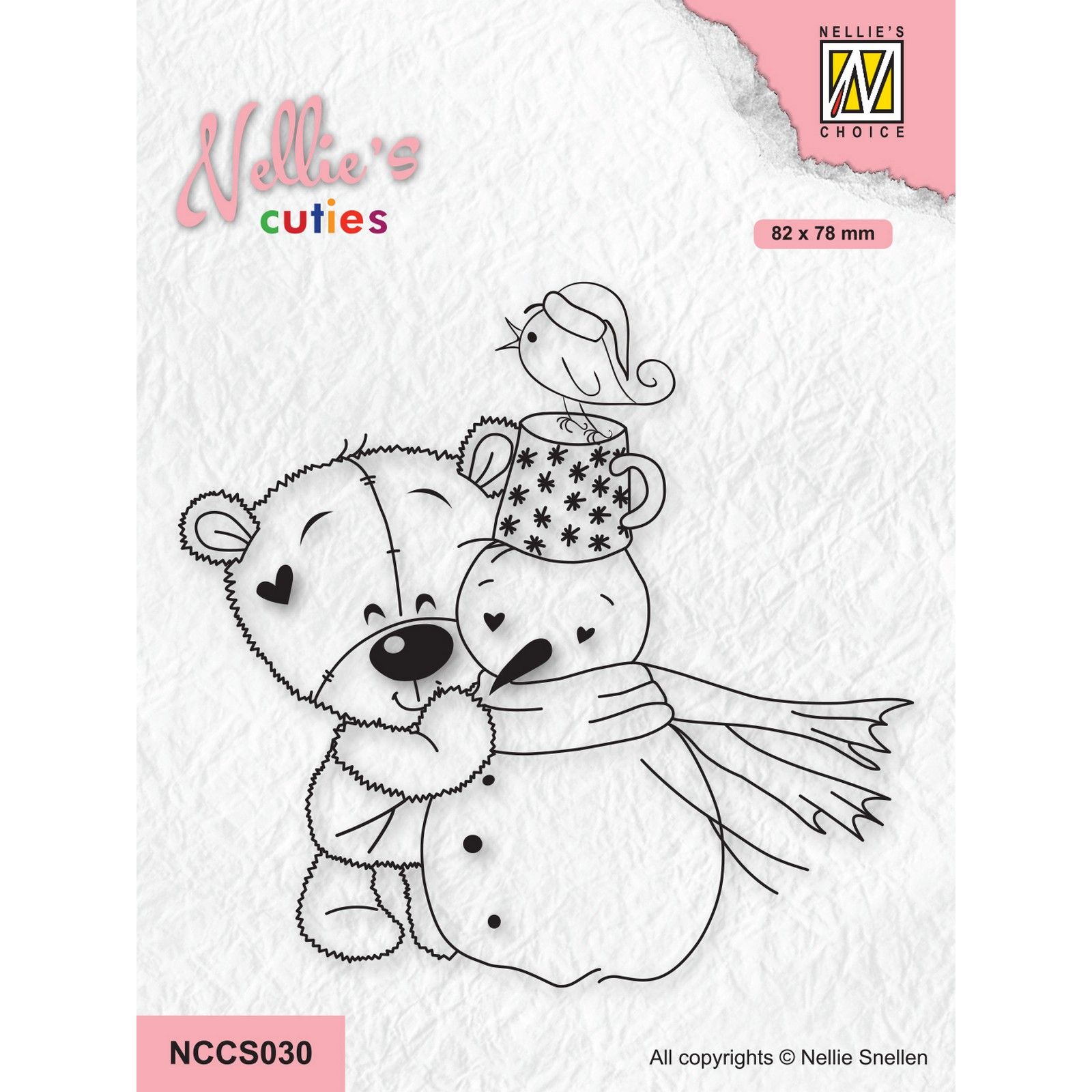 Nellie's Choice • Nellie's Cuties Clear Stamp Bear With Snowman