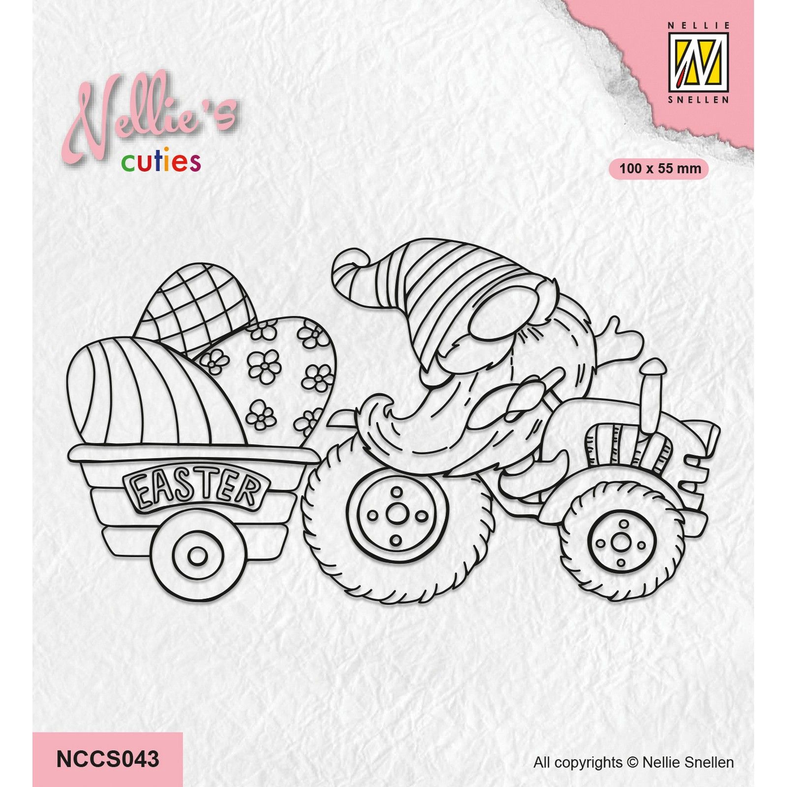 Nellie's Choice • Nellie's Cuties Clear Stamp Easter Gnome on Tractor
