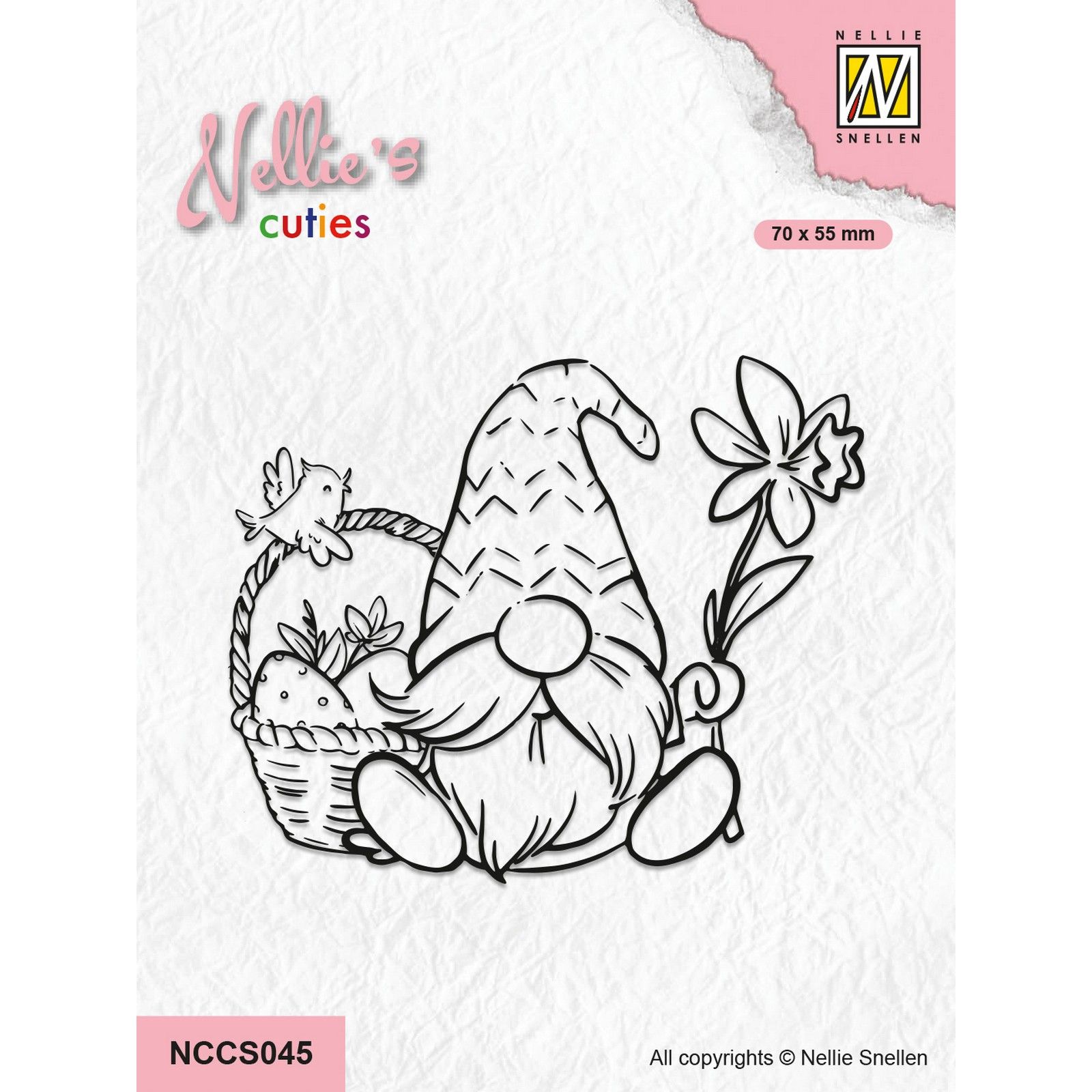 Nellie's Choice • Nellie's Cuties Clear Stamp Gnome with Easter Basket