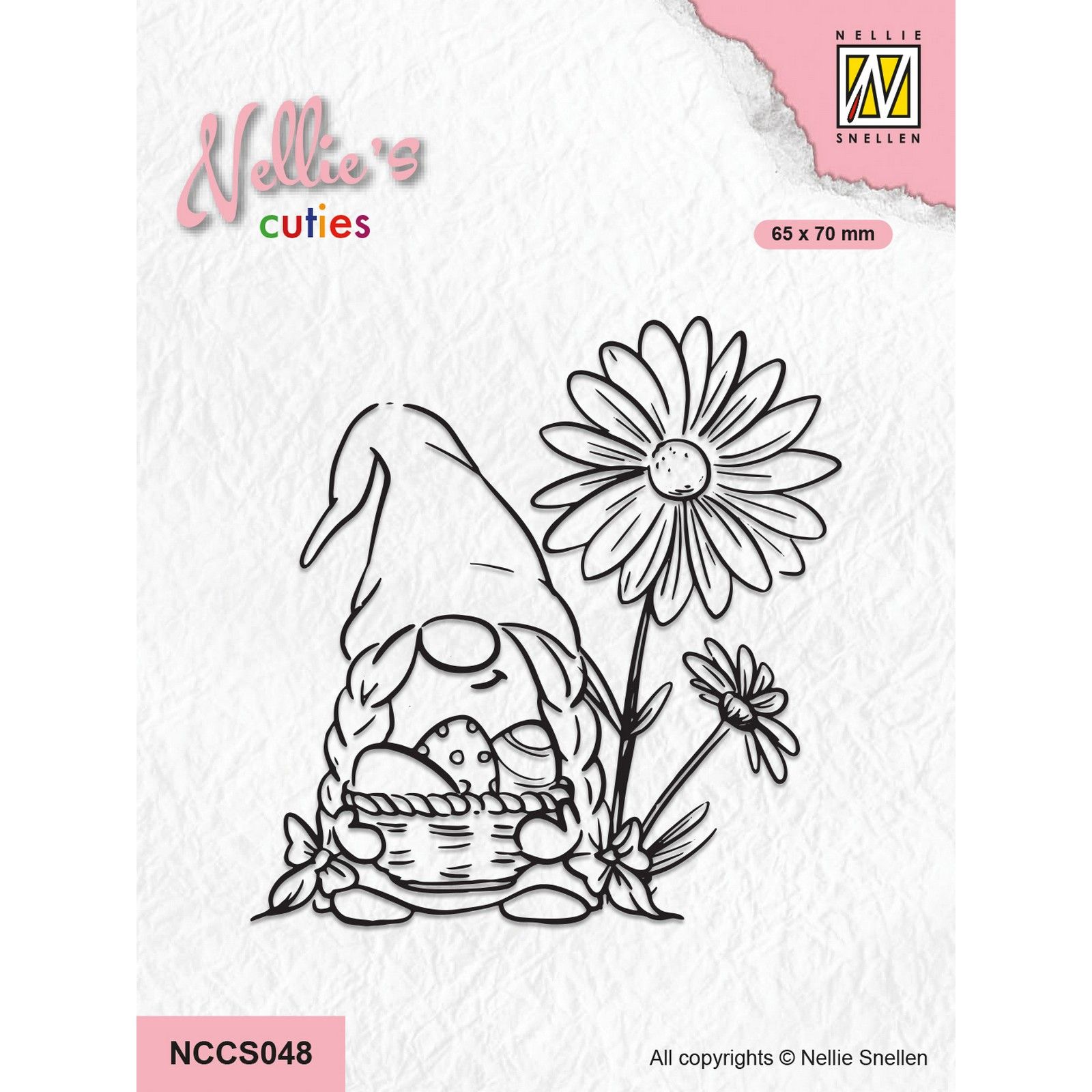 Nellie's Choice • Nellie's Cuties Clear Stamp Easter Gnome with Flowers
