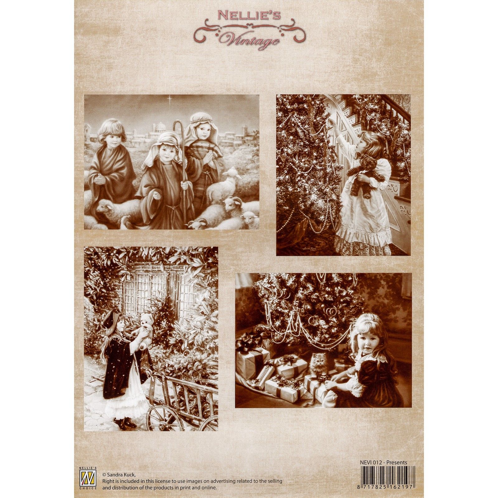 Nellie's Choice • Vintage Decoupage Hoja Christmas Presents A4