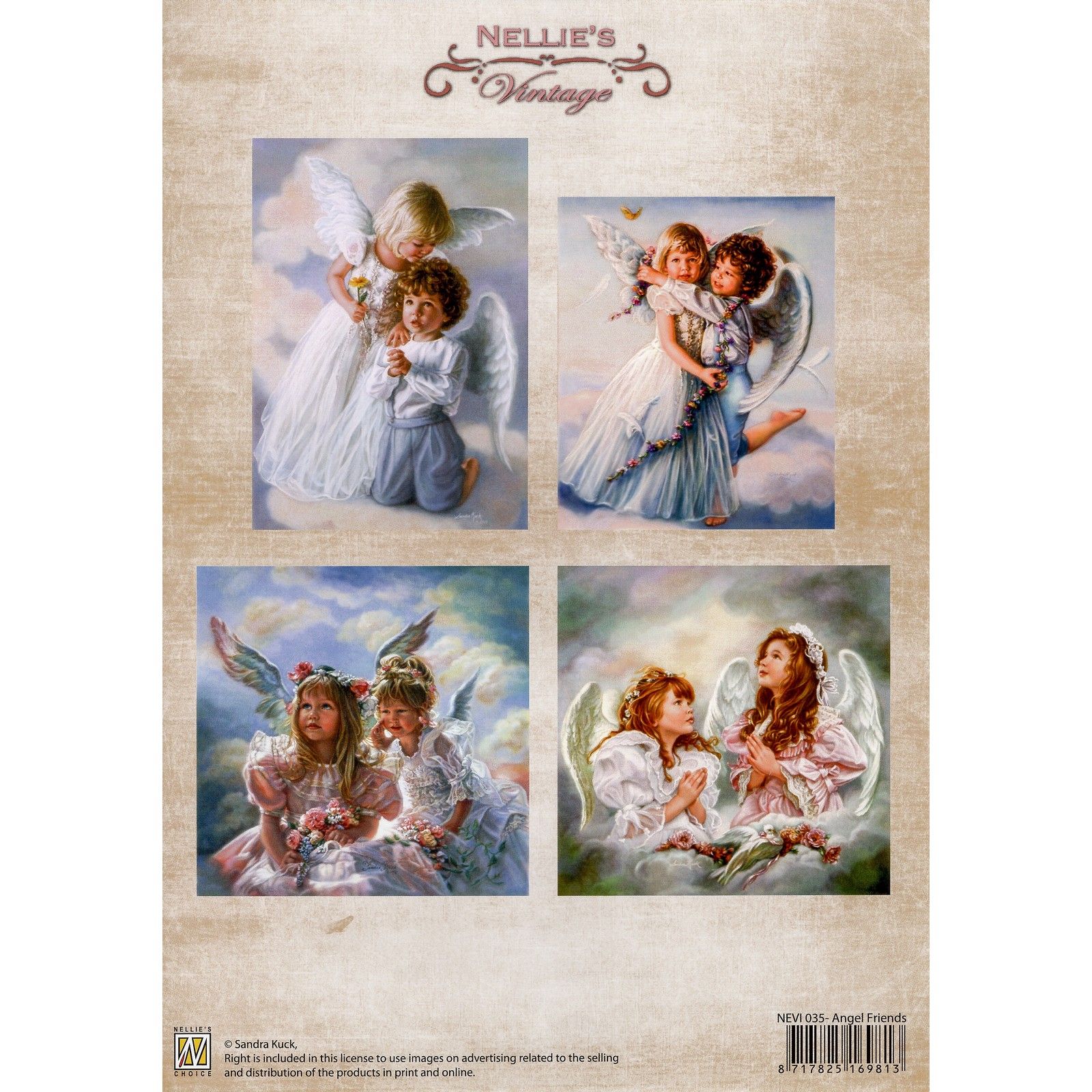 Nellie's Choice • Vintage Decoupage Sheet Angel Friends A4