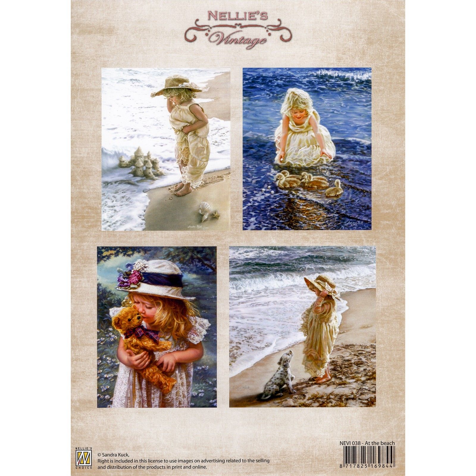Nellie's Choice • Vintage Decoupage Feuille At The Beach A4